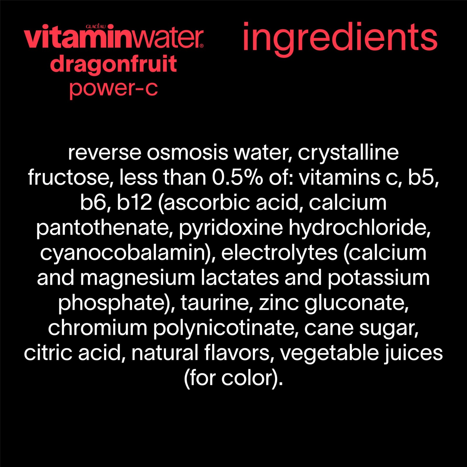 vitaminwater Power-C Dragonfruit Nutrient Enhanced 20 fl oz (Pack of 12)