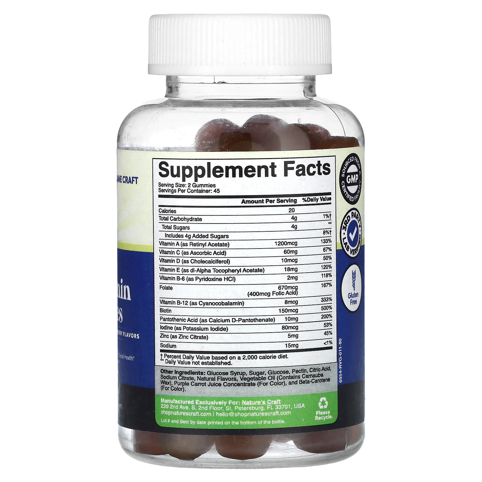 2 X Nature’s Craft, Men’s Multivitamin Gummies, Orange, Cherry & Strawberry , 9