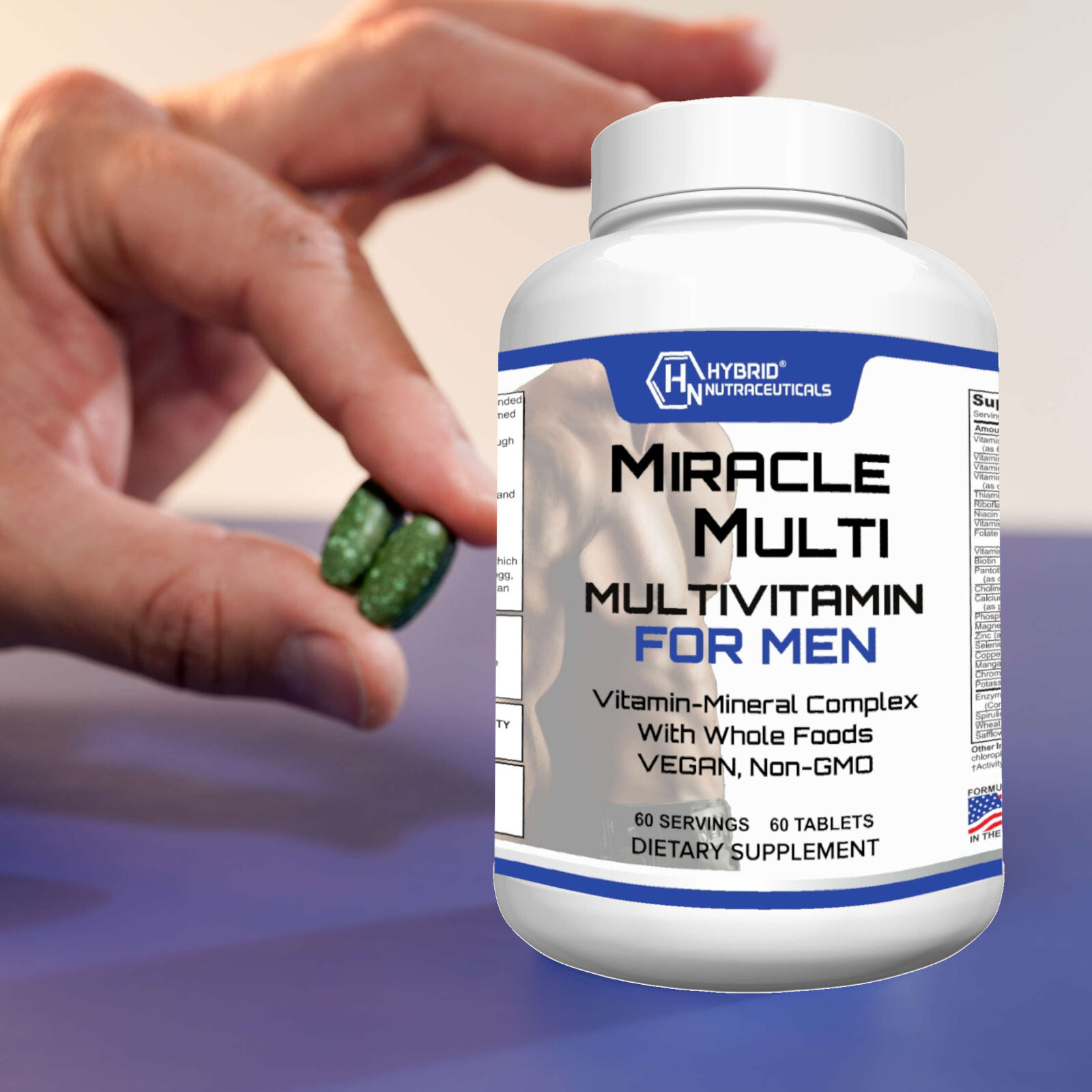 MultiVitamin MultiMineral for Men, Best Mens Vitamins with Probiotics Non-GMO