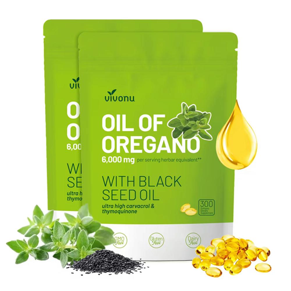 VivoNu Oil of Oregano Caps | 6000mg Oil of Oregano Featuring Black Seed Oil