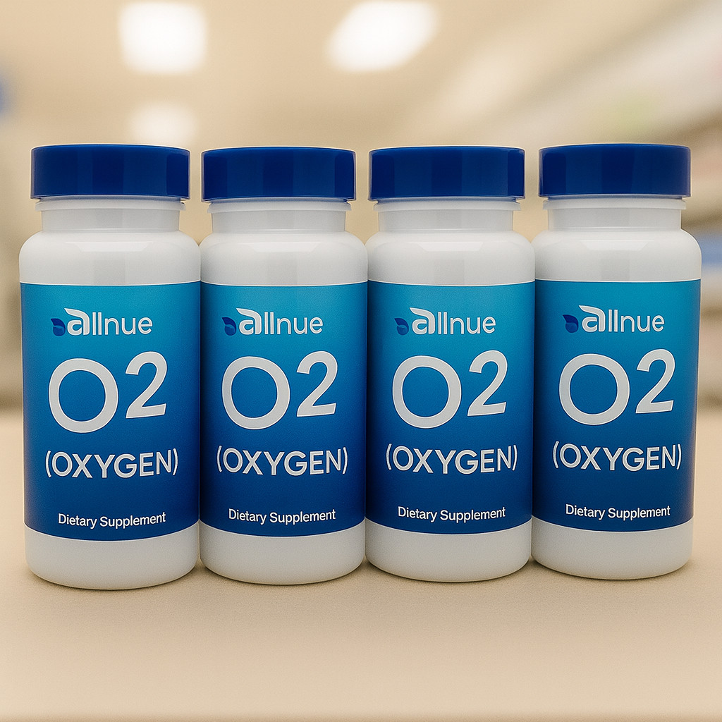 pack of 4 O2 ( Oxygen ) 120 caps promotes healthy oxygen levels cells function