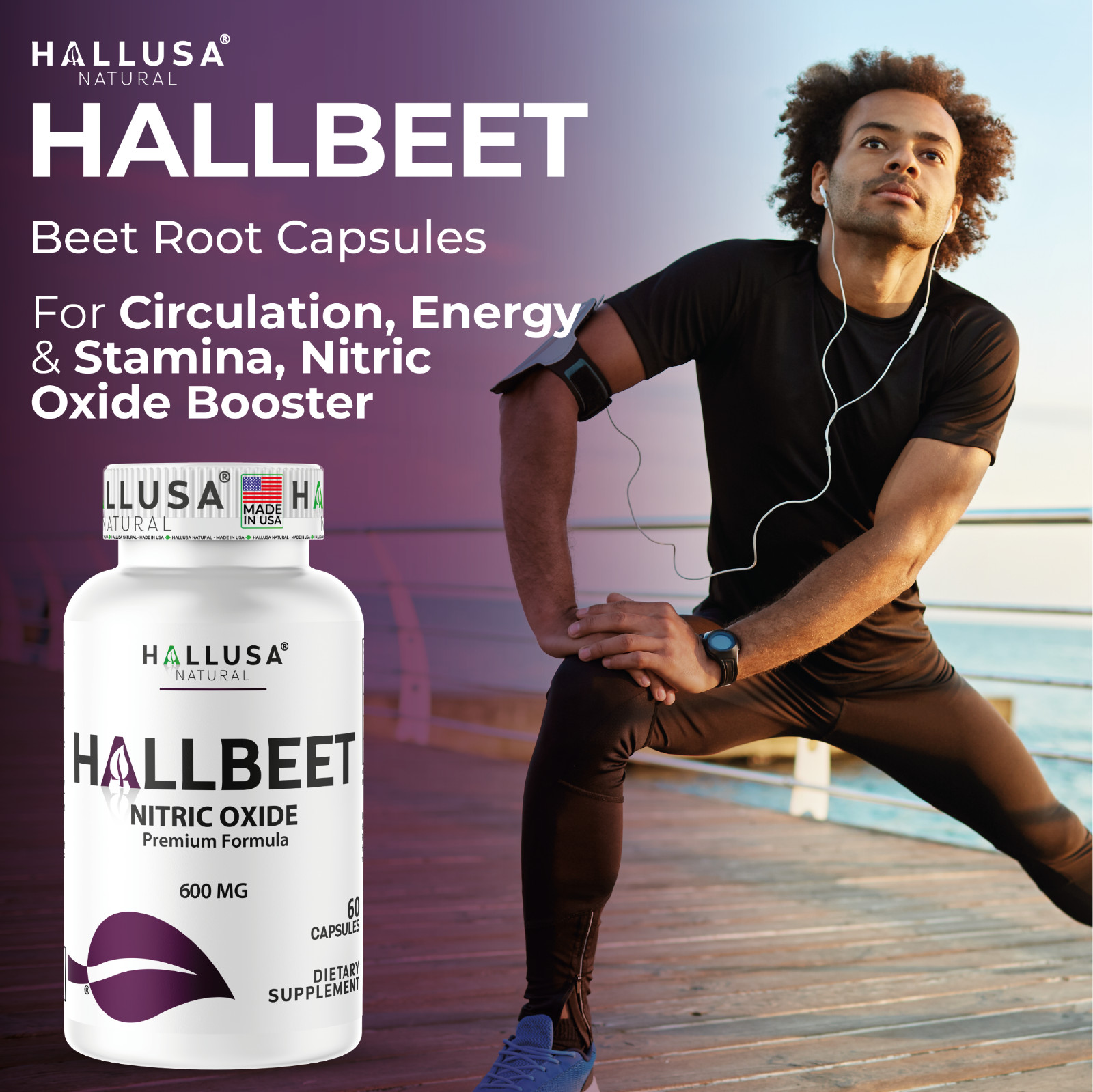 BEET ROOT capsules 600mg Nitric Oxide, Blood Flow & Circulation Support, 60 Caps