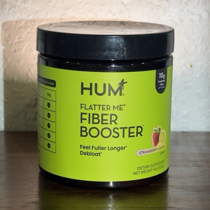 HUM Flatter Me Fiber Booster Powder Strawberry Lemon 4 oz Non-GMO Vegan