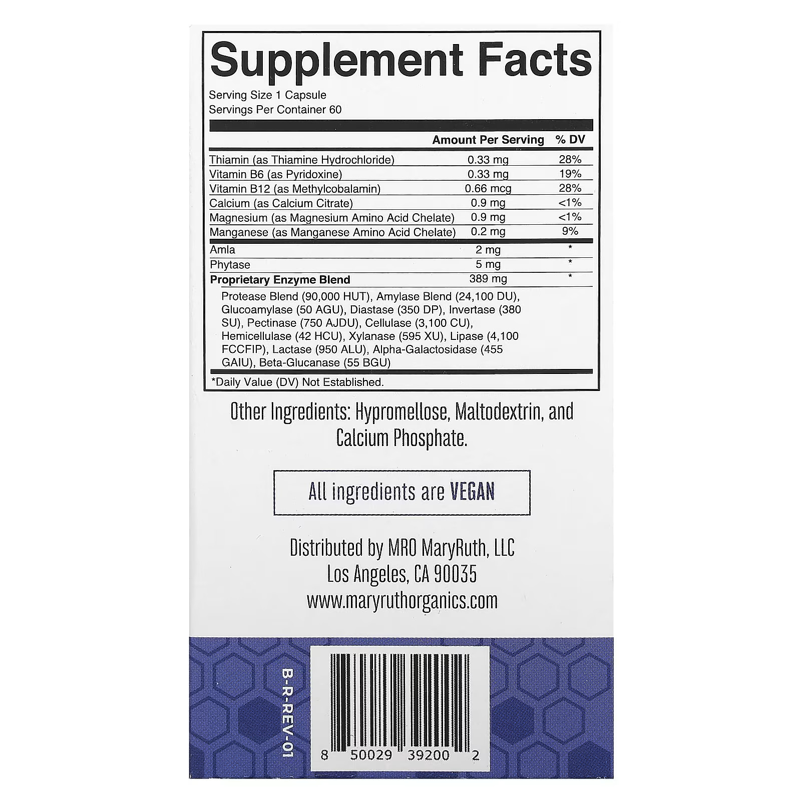2 X MaryRuth’s, Ultra Digestive Food Enzymes, 60 Capsules-worldwide