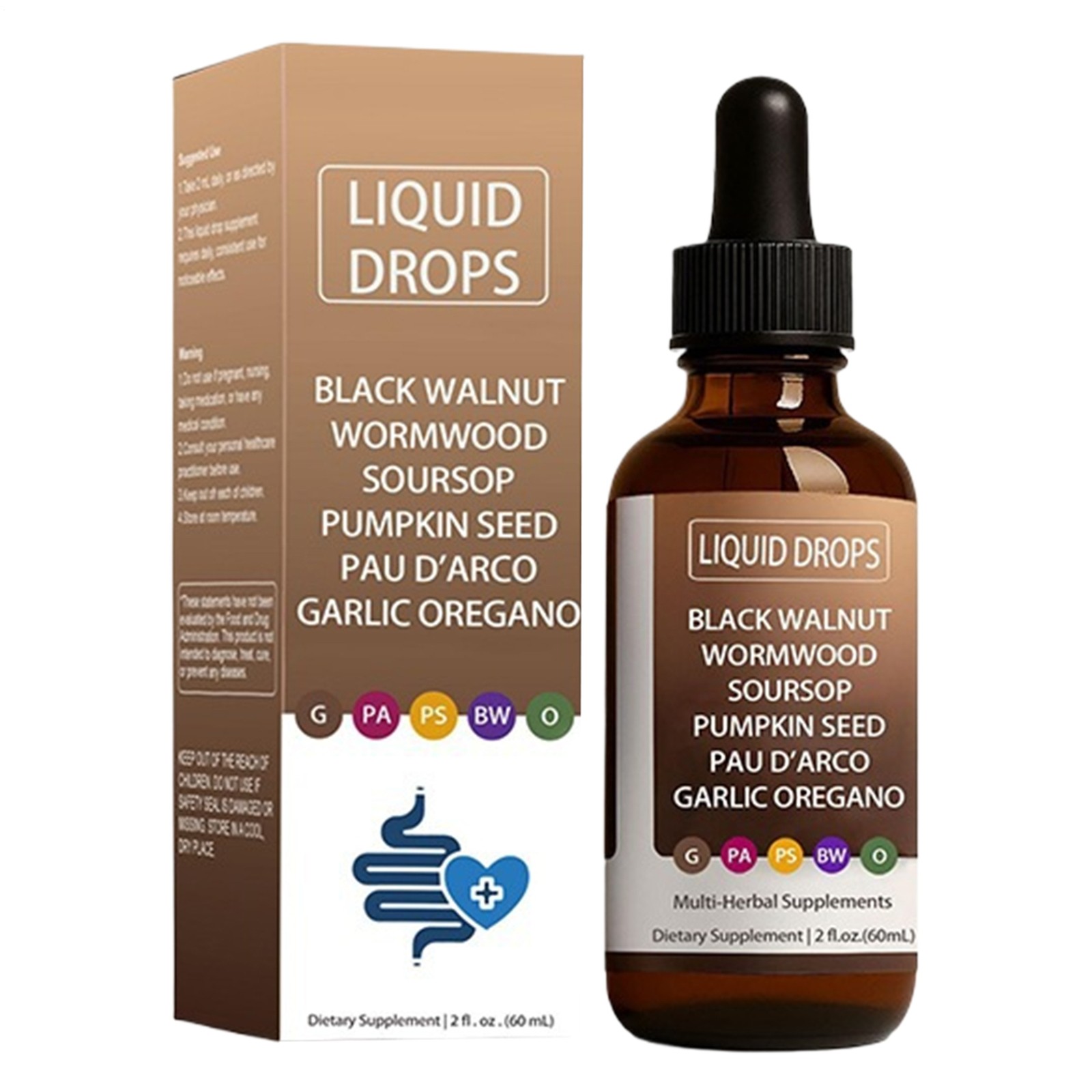 Enhanced Nutralis Black Walnut Wormwood Gut Cleans Digestive Health Supplement D