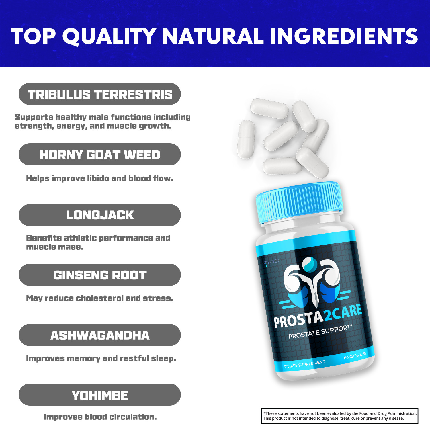 Prosta2Care for Men Advanced Prostate Health Support Supplement 60 Capsules