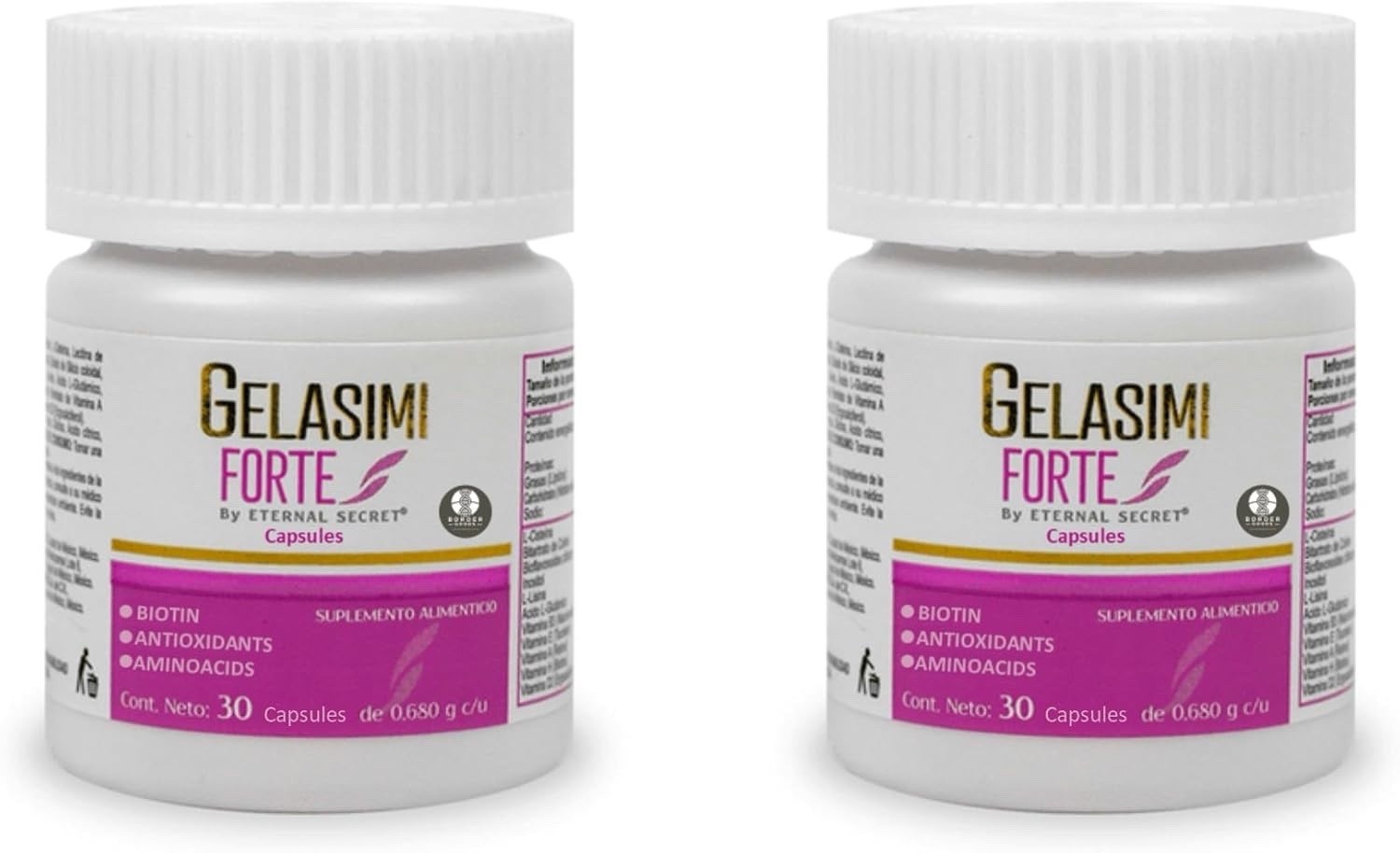2 Pack Gelasimi Forte – 30 Softgel Capsules – Hair, Skin & Nails Support –Mexico