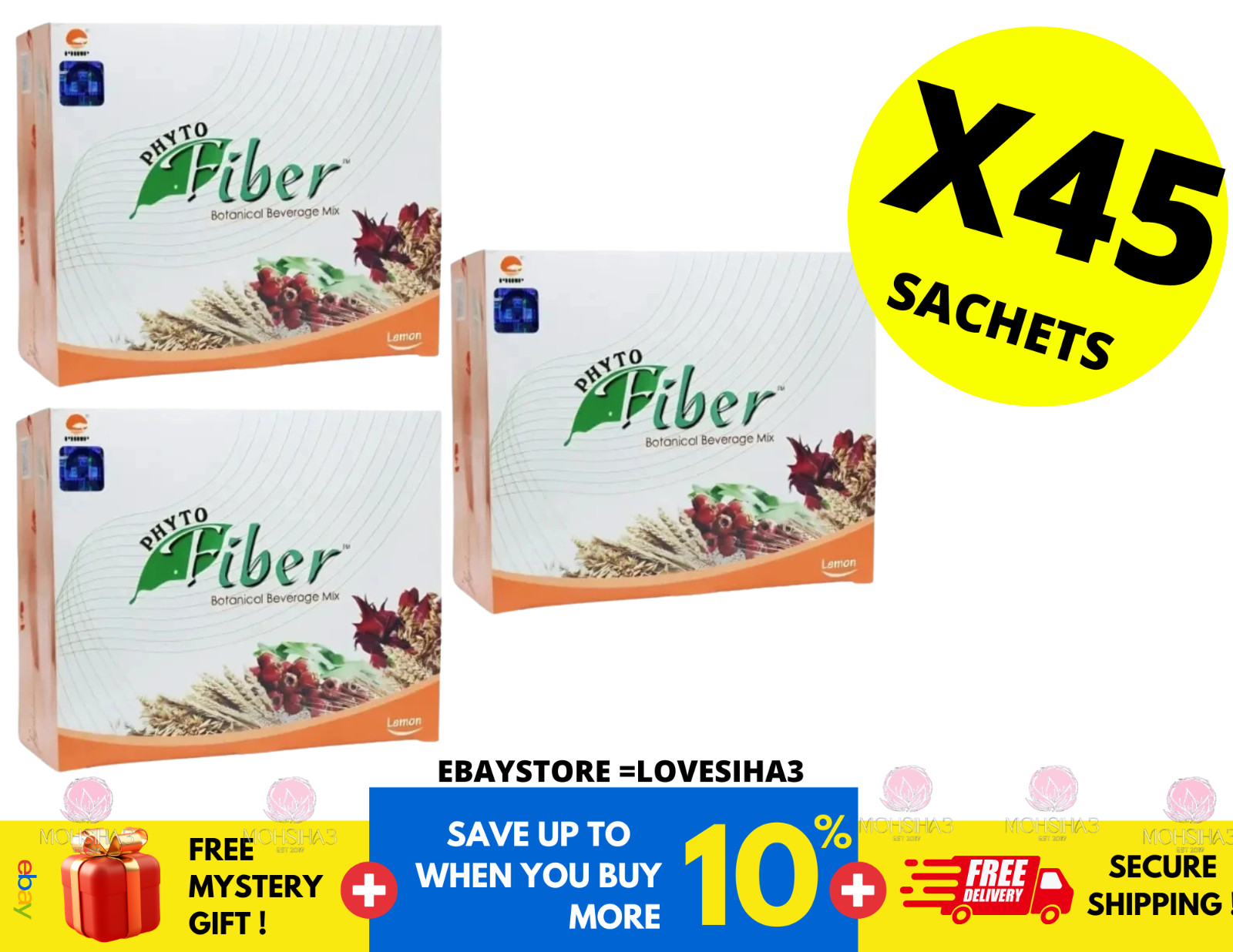 Phyto Fiber Detox Botanical Beverage Mix Drink 100% Natural High Fiber ( X 3 )