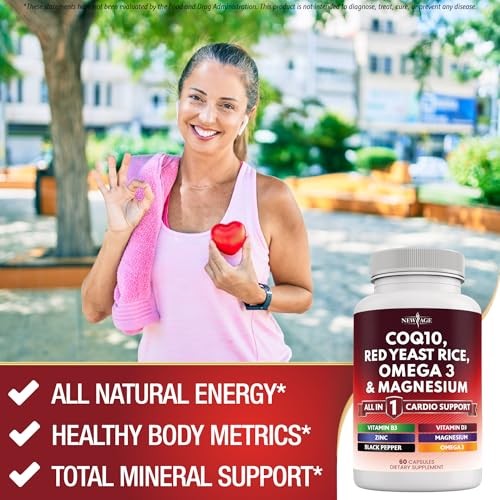 New Age CoQ10 200mg Omega 3-6-9 Magnesium Zinc Vitamin K2 D3