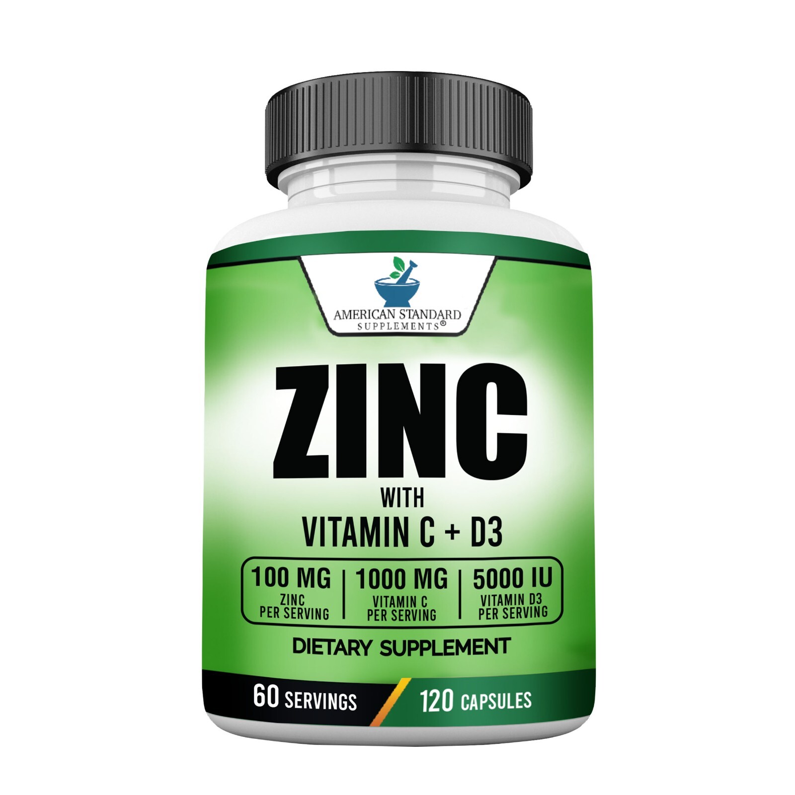 Zinc 100mg, Vitamin C 1000mg, Vitamin D3 5000IU per Serving, Immune Support
