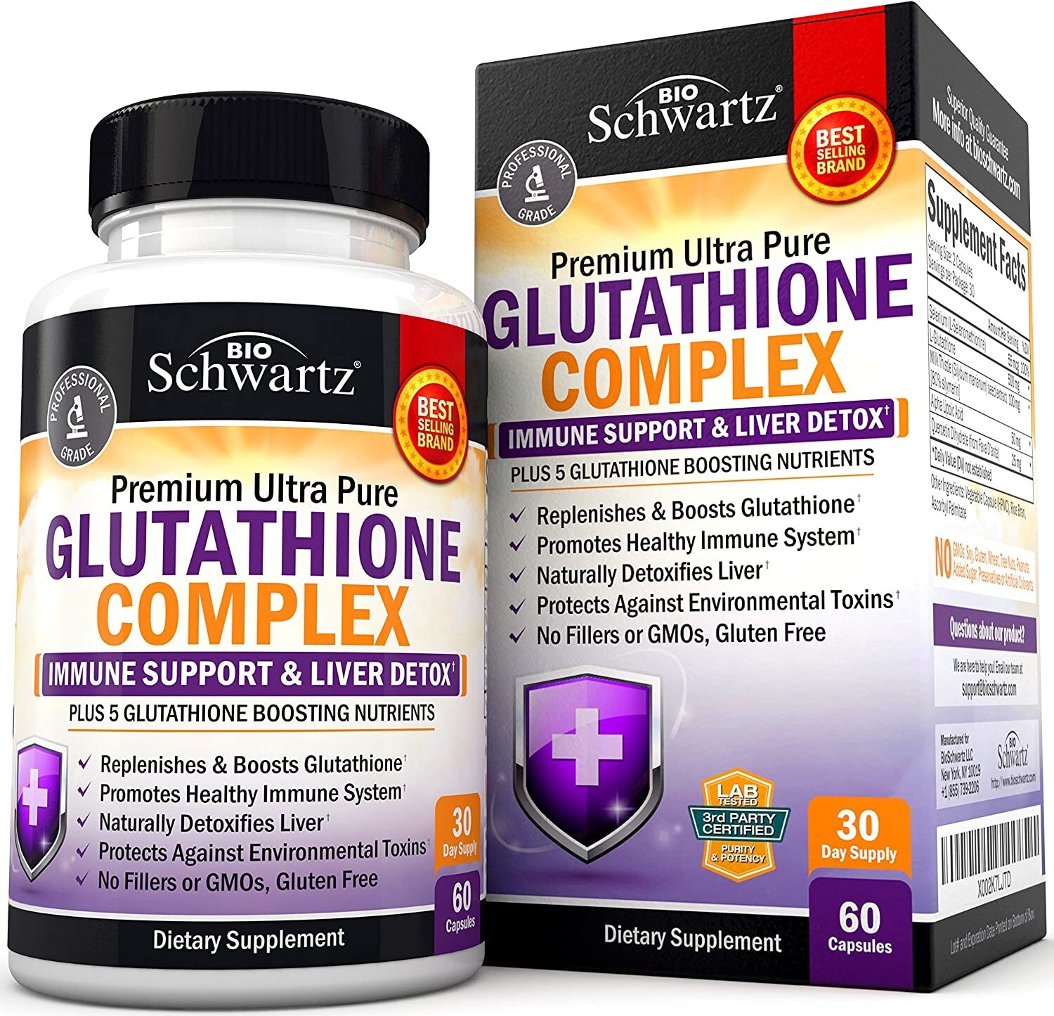 Glutathione Complex with Milk Thistle Extract, Vitamin C & Quercetin, Liver