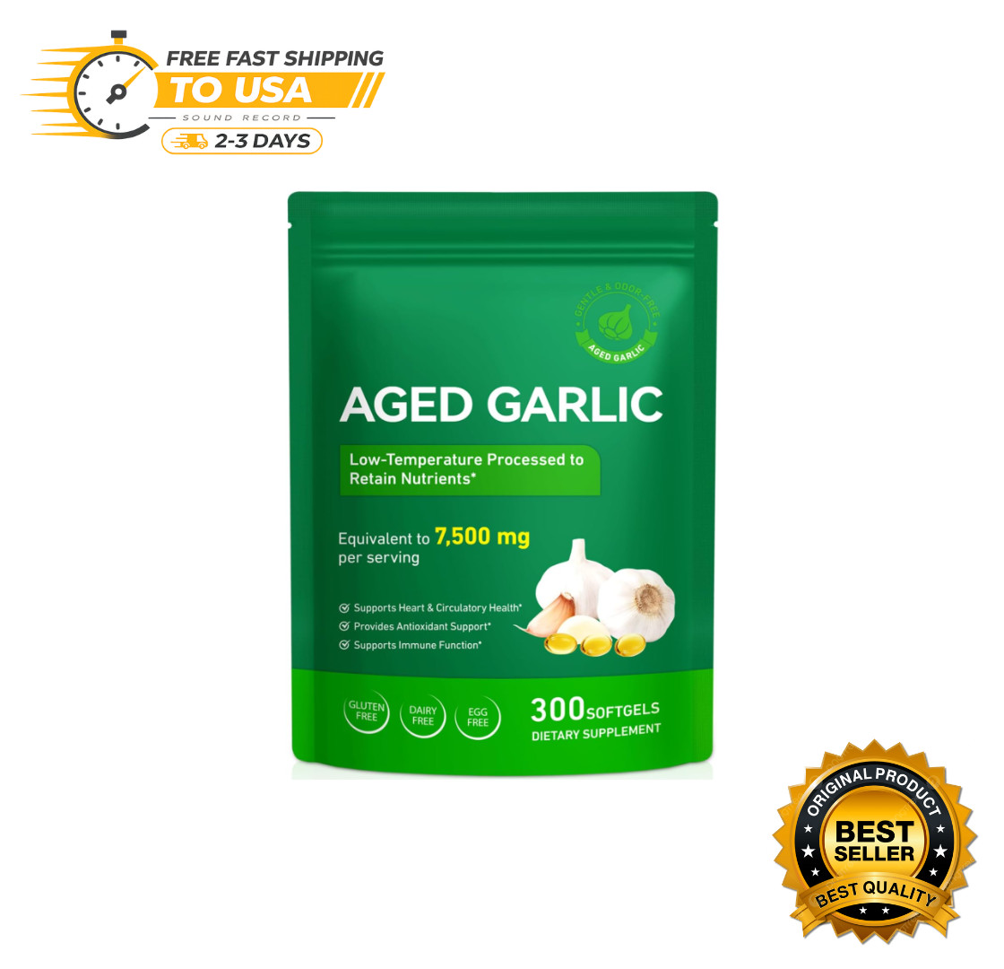 Aged Garlic Extract 7500mg Immune Support 300 Softgels Heart Health Antioxidant