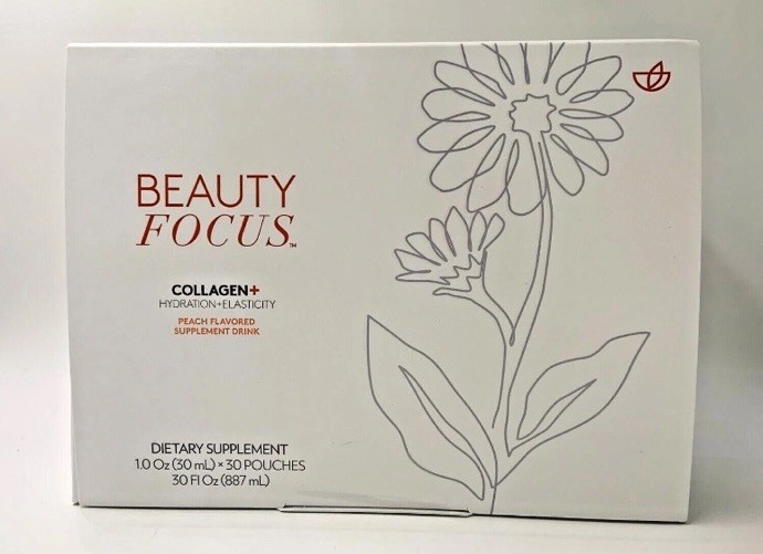 Nu Skin Beauty Focus Collagen Peach Hydration Elasticity Supplement Drink 10/26