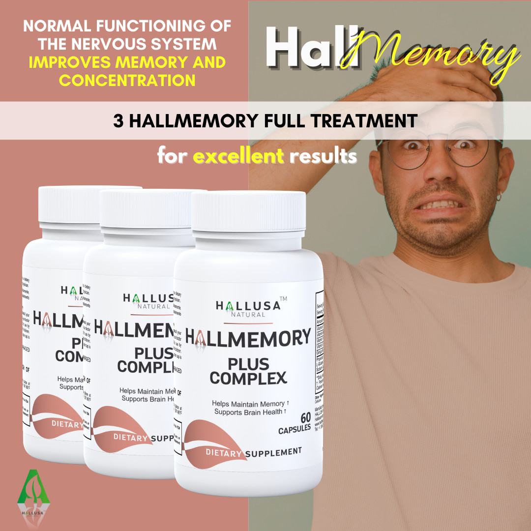 HallMemory – Ginkgo Biloba – Brain Supplements for Memory and Focus – 60 Caps