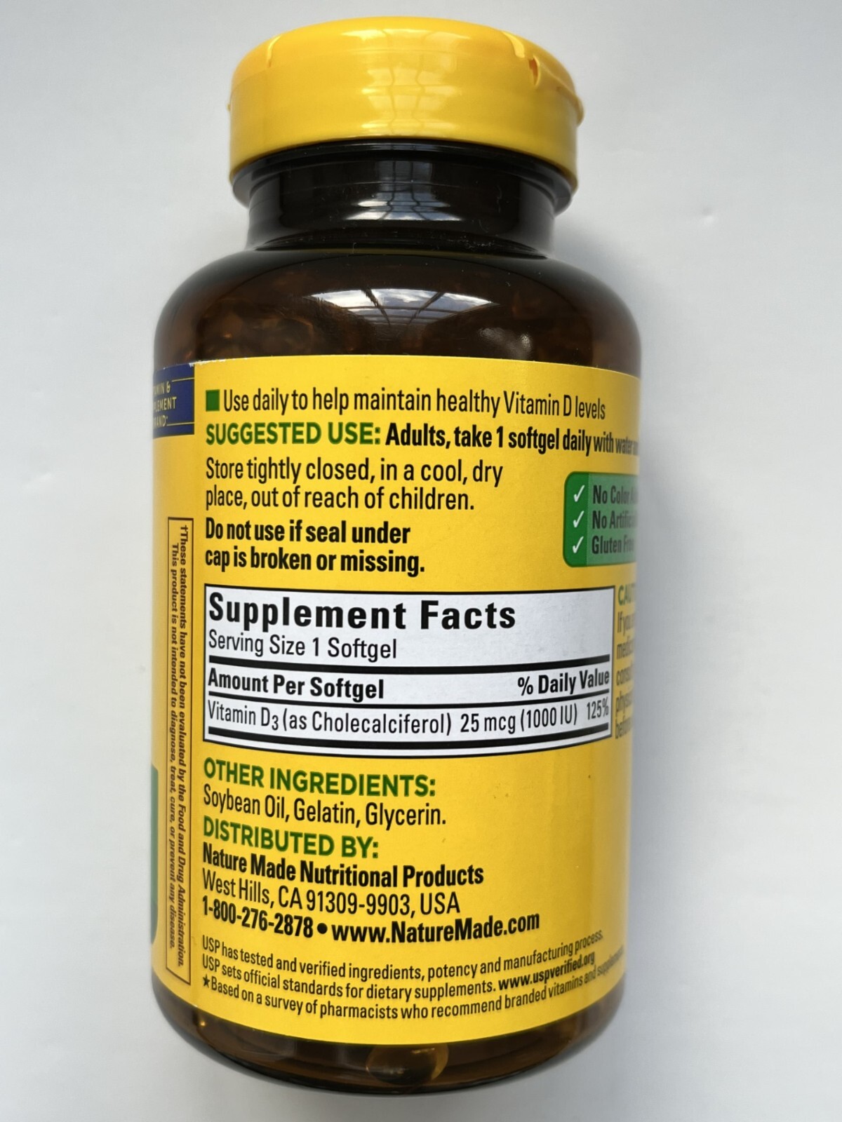 Nature Made Vitamin D3 25 mcg 650 Softgels Dietary Supplement EXP 04/2026