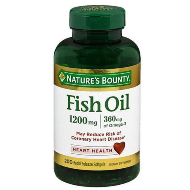 Nature’s Bounty Fish Oil Heart Health 1200 Mg 360 Mg Omega-3 200 Ct EXP 05/2027