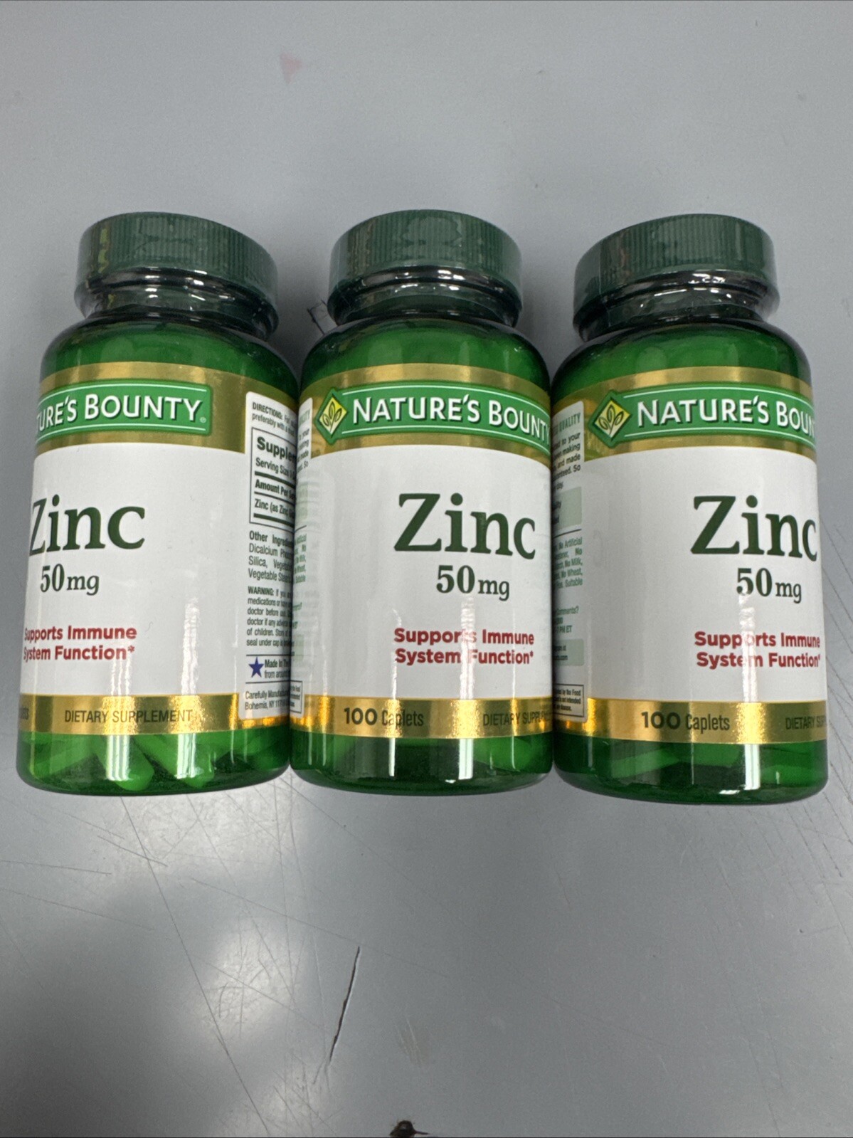 Nature’s Bounty Zink Supports Immune Health 50mg 100 ct Caplets Exp 11/24