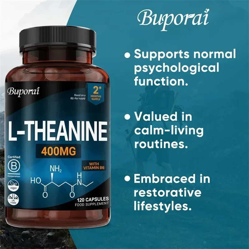 L-Theanine 400mg 120pcs,Reduces Fatigue, Improve Sleep,Promote Energy Production