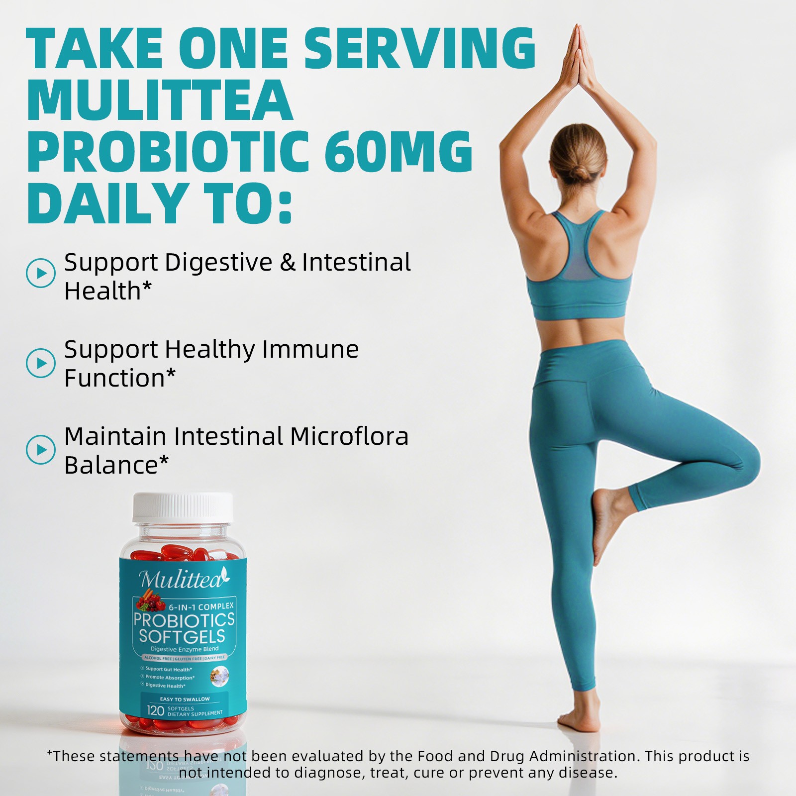 Probiotics 120 Billion CFU Potency Digestive Immune Health 120 Capsules lactobac