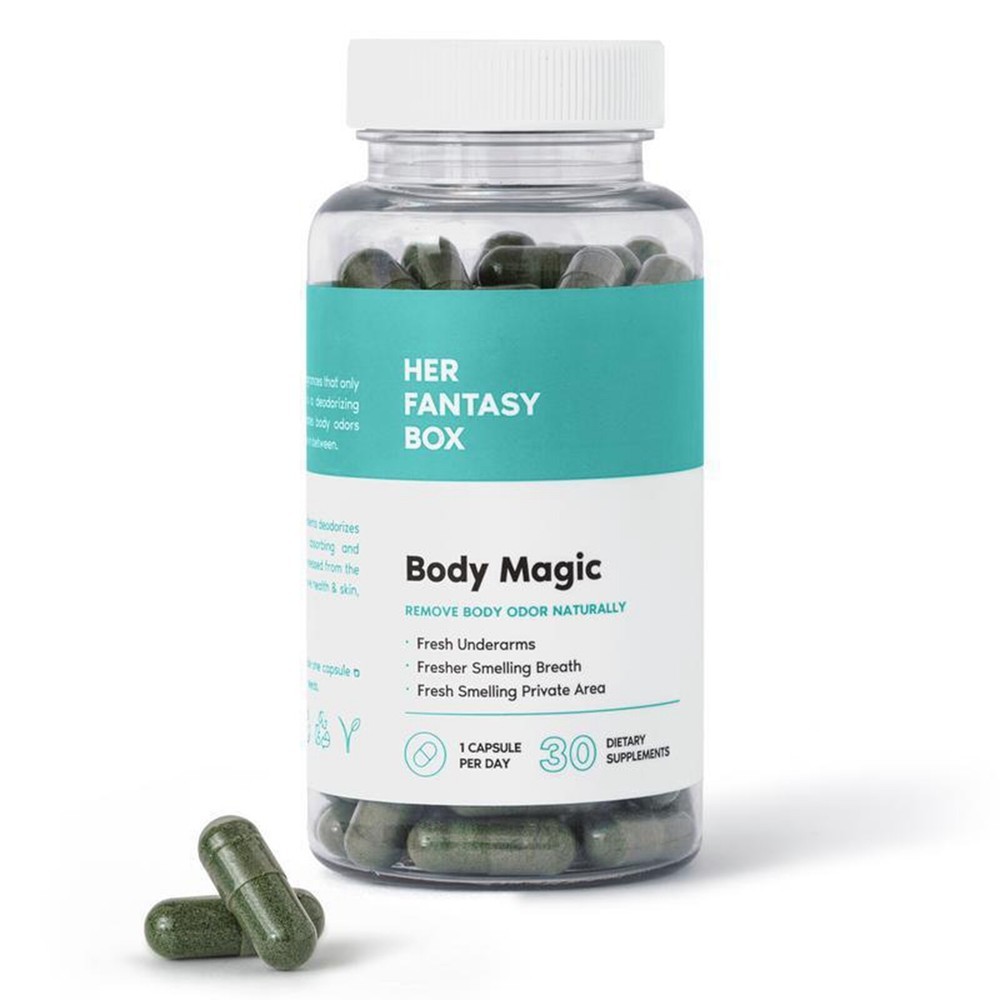 Her body Box Fantasy Magic Chlorophyll 30 Softgels – Removes Body odor – USA