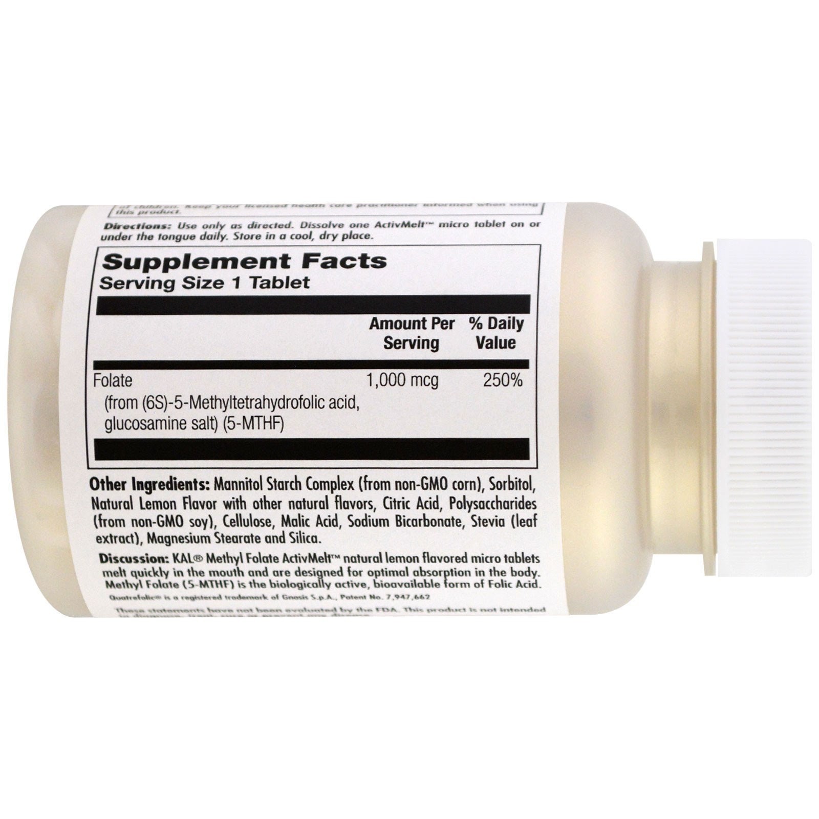 Methyl Folate, Lemon, 1,000 mcg DFE, 60 Micro Tablets