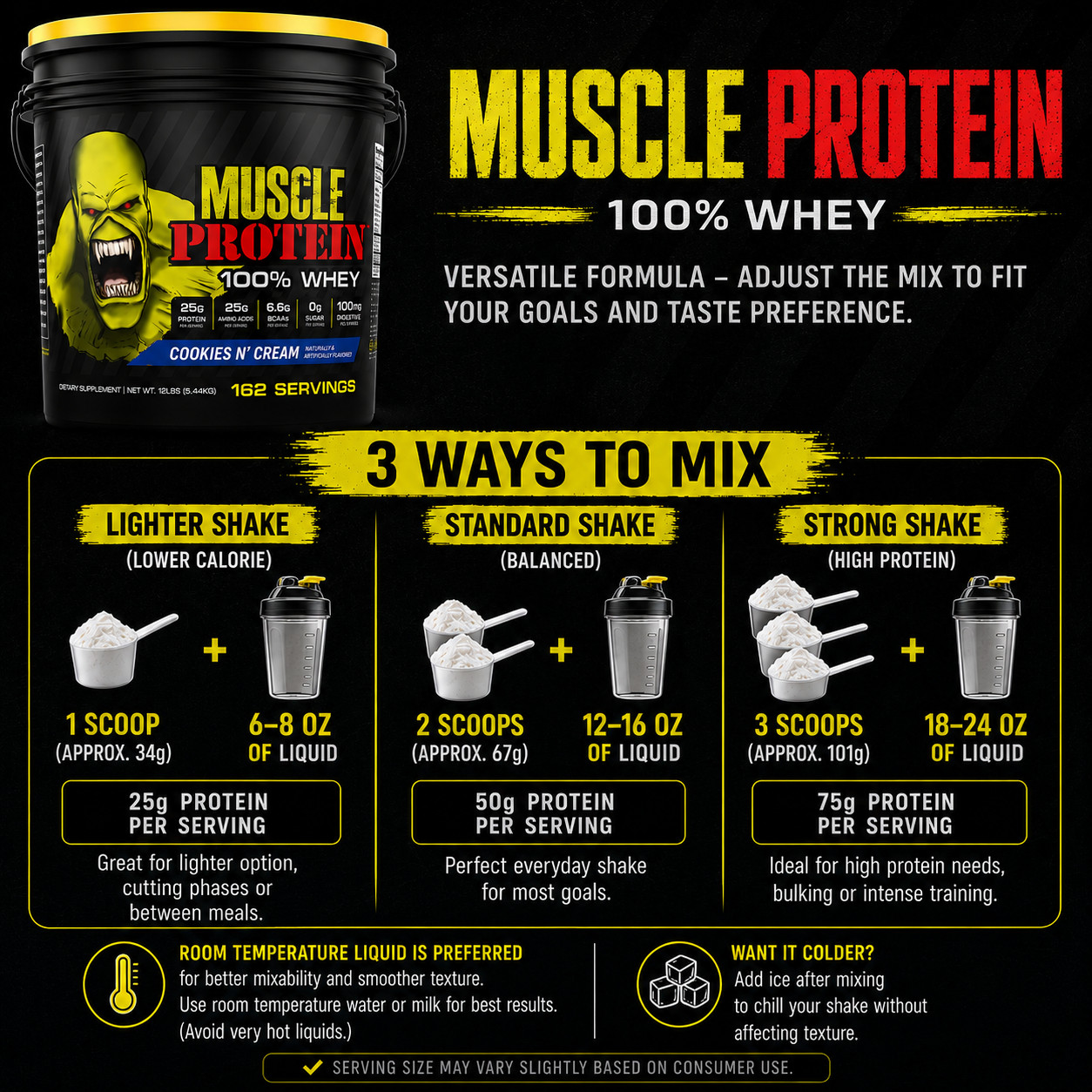 Muscle Whey Protein Powder Isolate, Gym, Bodybuilding Workout Supplement, 5LB