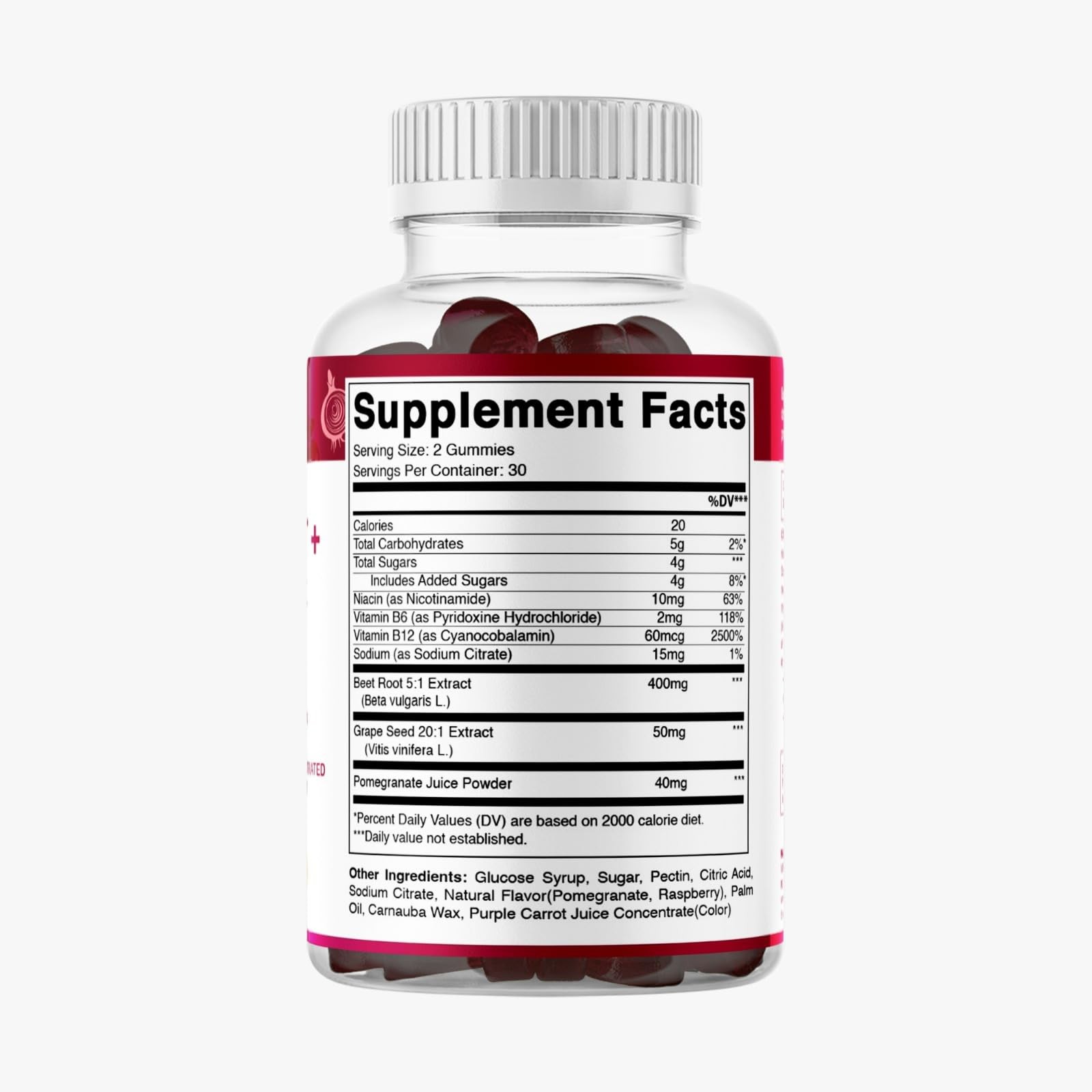 Vitamatic Beet Root Gummies with B6, B12, 60 Count (Pack of 1), No Color