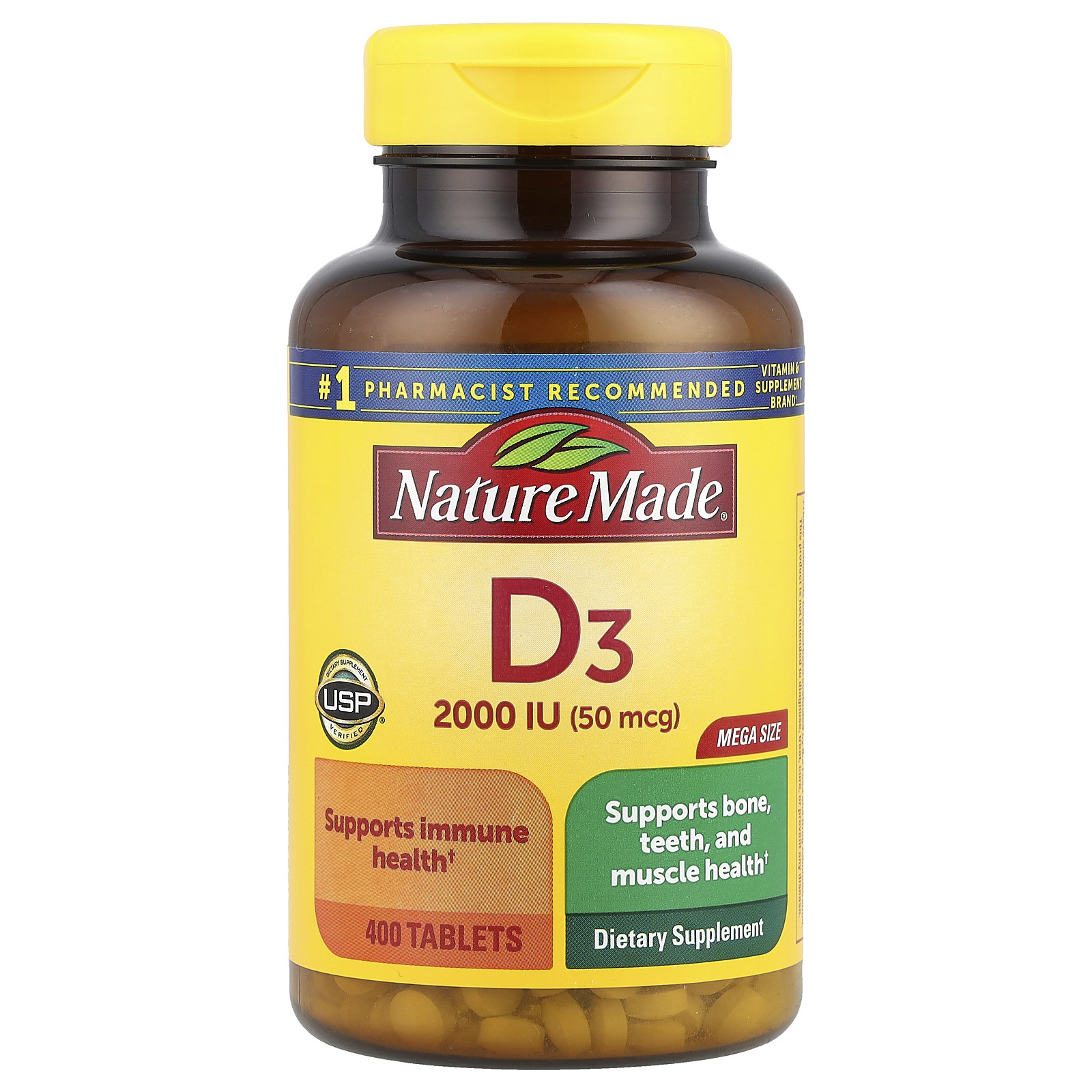 Vitamin D3, Mega Size, 400 Tablets