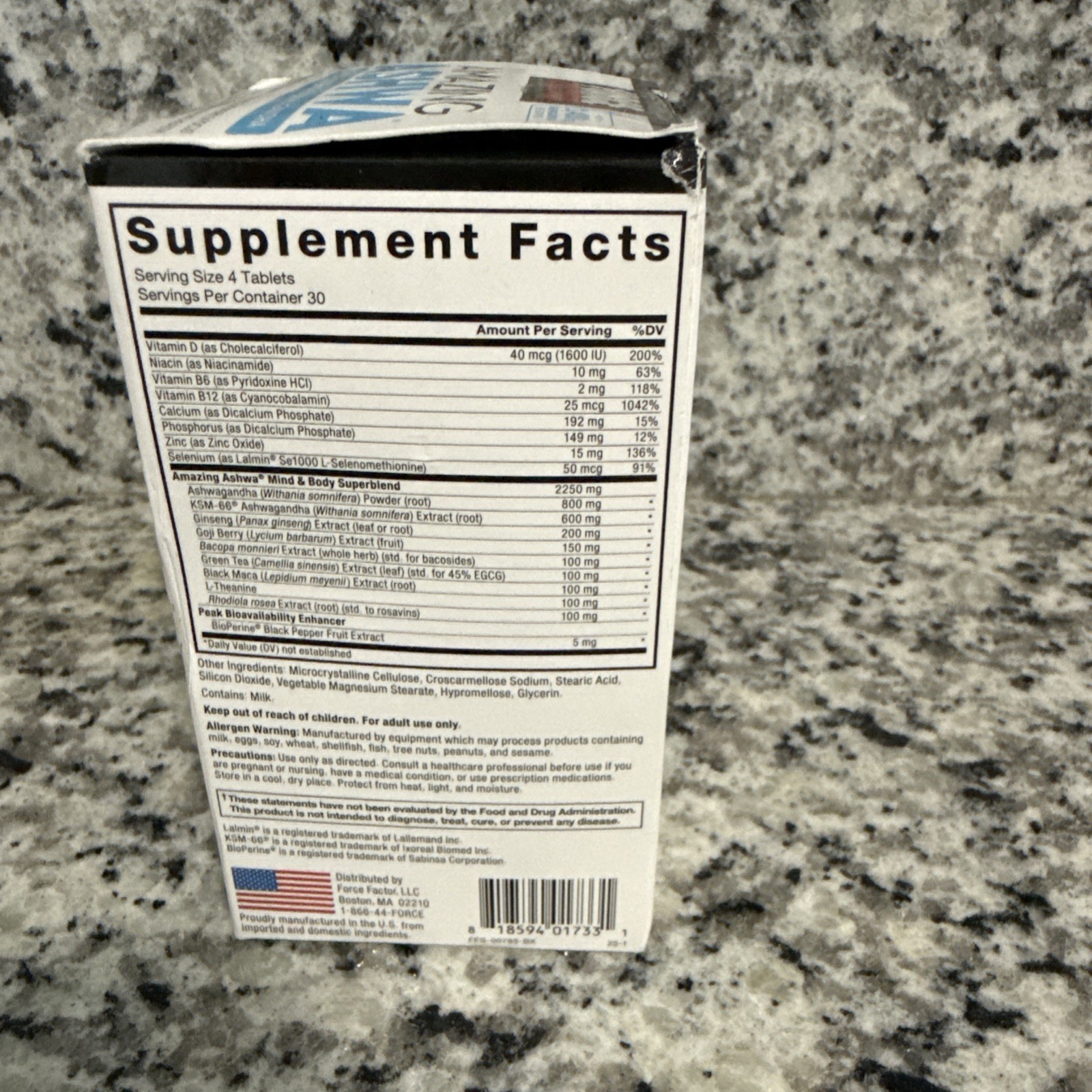 Force Factor Amazing Ashwa Tablets Ashwagandha Supplement for Stress & Anxiety
