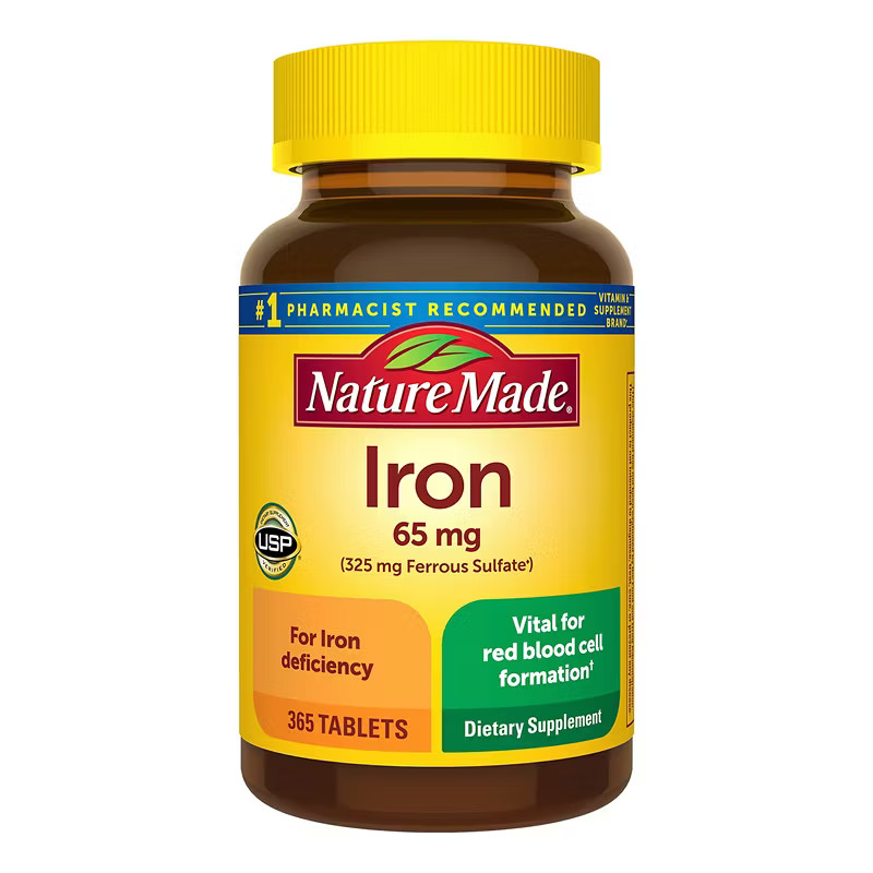 Nature Made Iron 65mg Tablets 365 Ct Ferrous Sulfate Dietary Supplement EXP:8/27