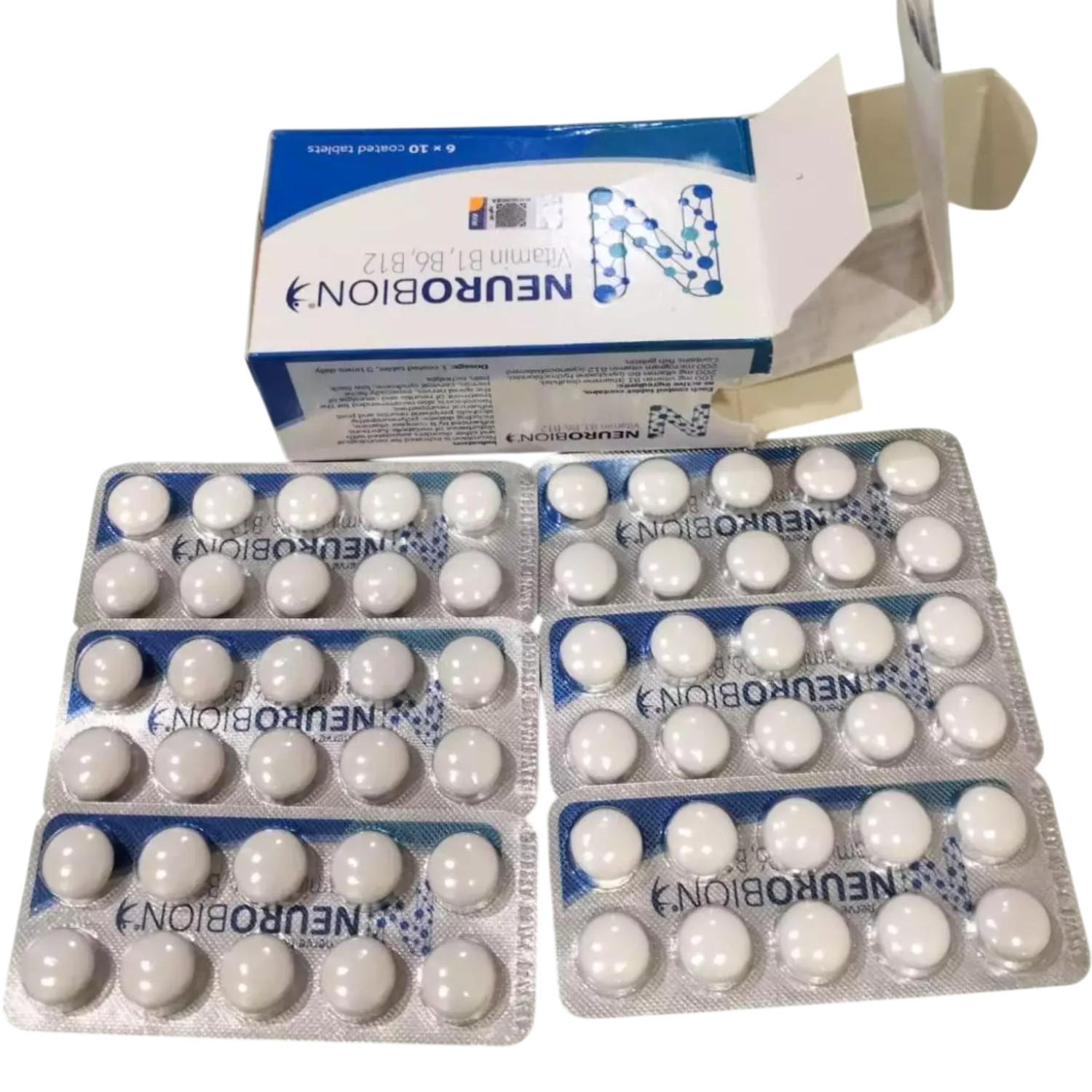 2x 60 Tablets Neurobion Vitamin B1, B6, B12 for Numbness, Tingling &Nerve Relief