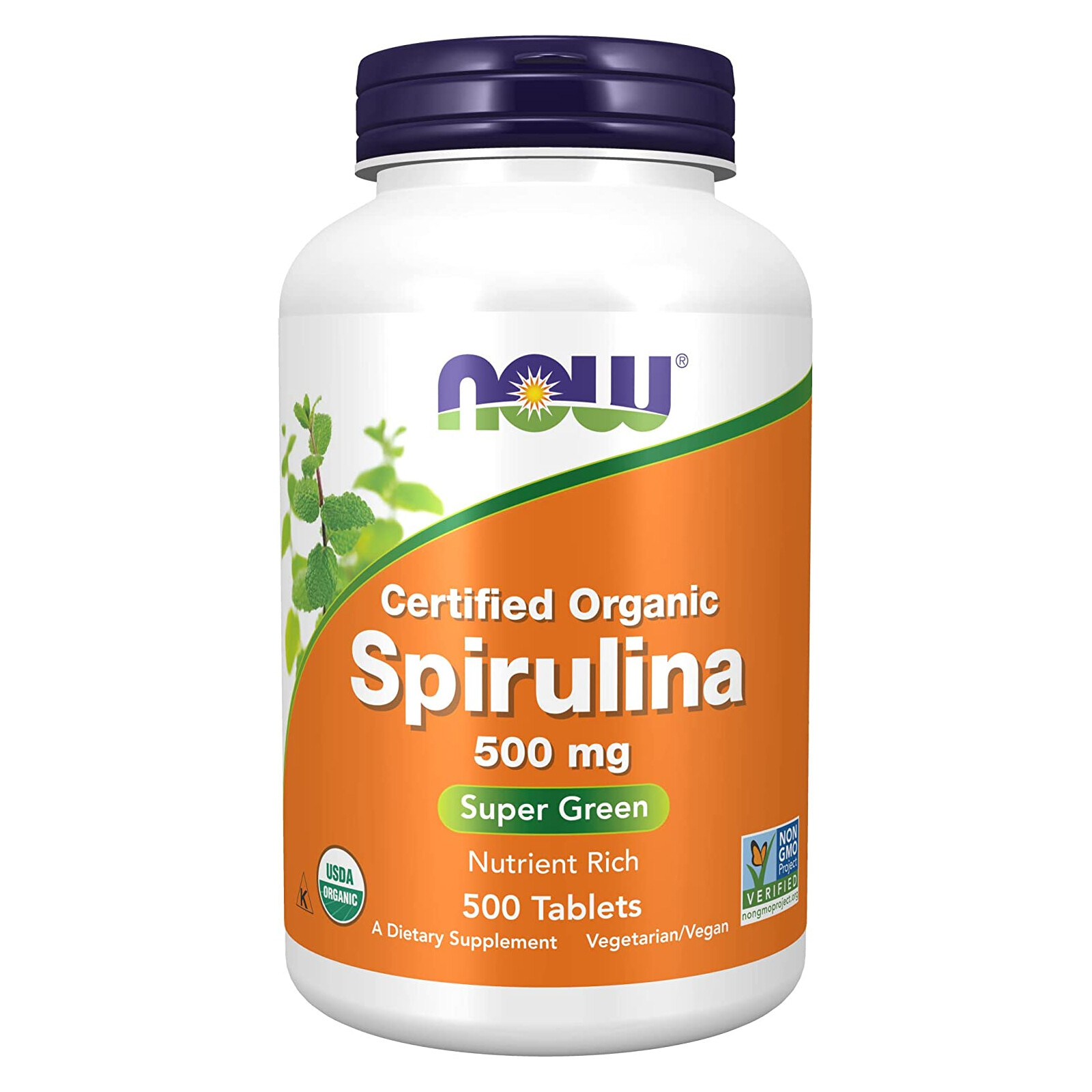 NOW FOODS Spirulina 500 mg Organic 500 Tablets