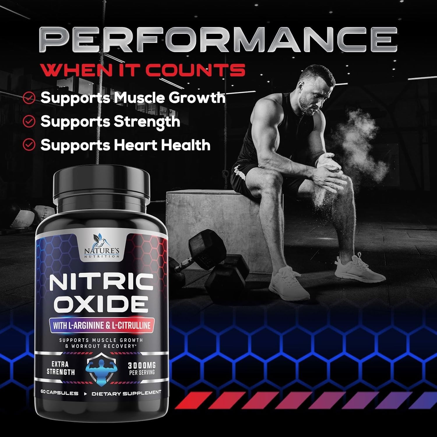Nitric Oxide Booster Extra Strength 3000mg – L Arginine 3X Strength Nitric Oxide
