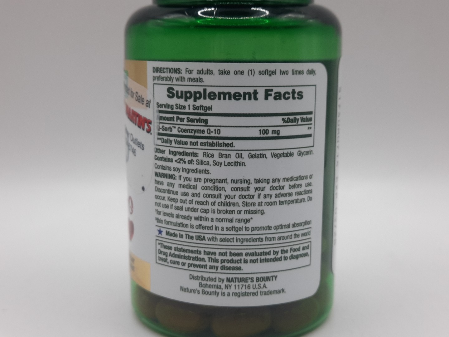 Nature’s Bounty CoQ10, Rapid Release Softgels 100 Mg, 45Ct Exp 5/2028
