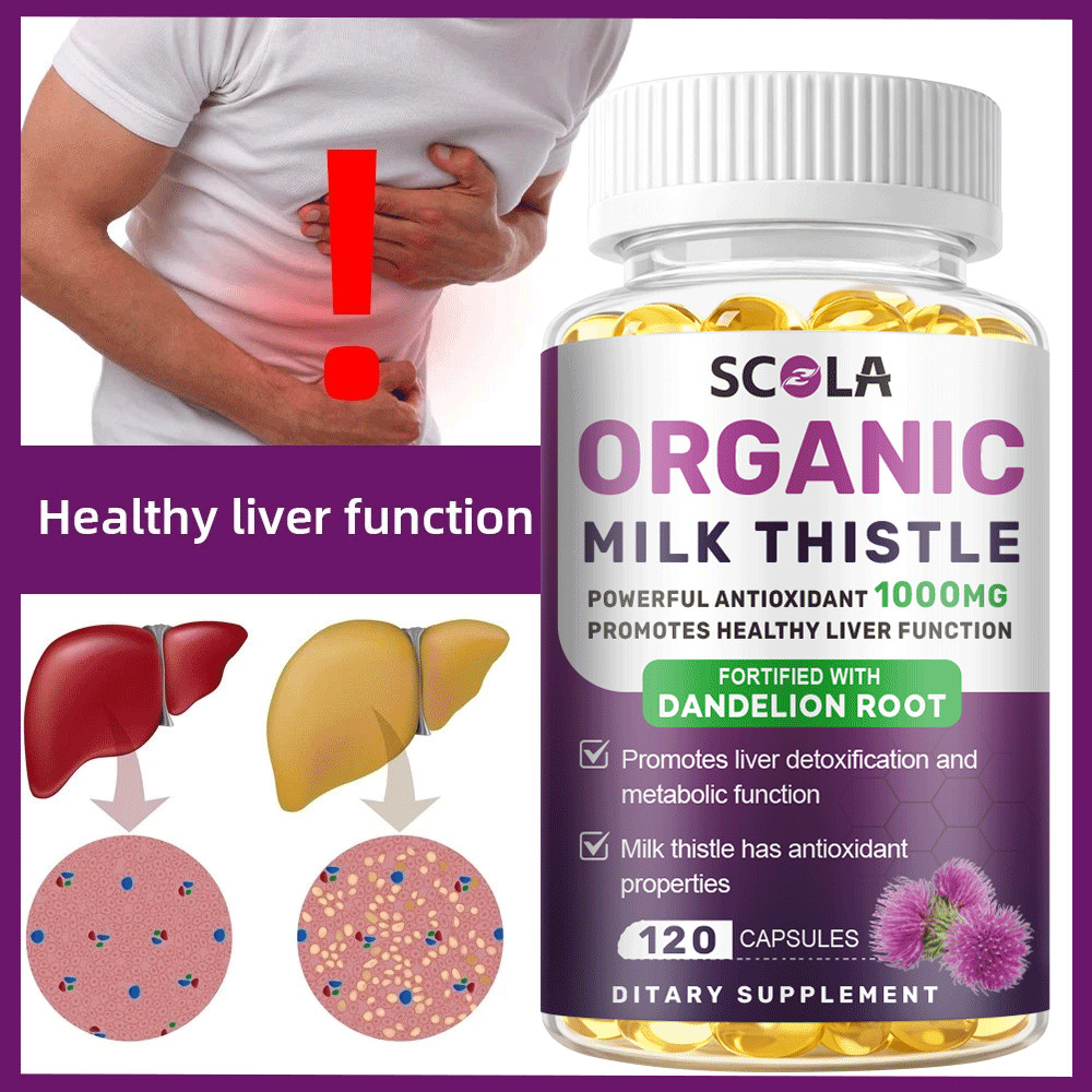 Liver Cleanse & Detox Support Supplement 1600mg with 120 caps + Milk Thistle