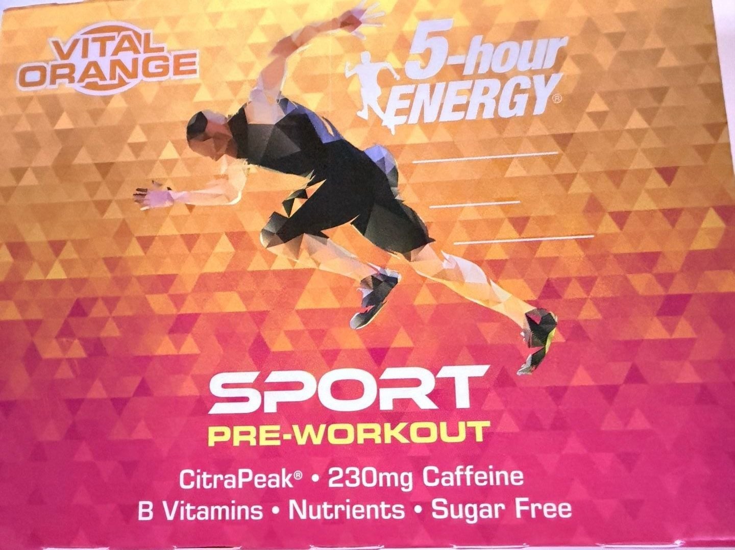 5-Hour Energy Sport Pre-Workout Dietary Supplement, Vital Orange, 12-Pack