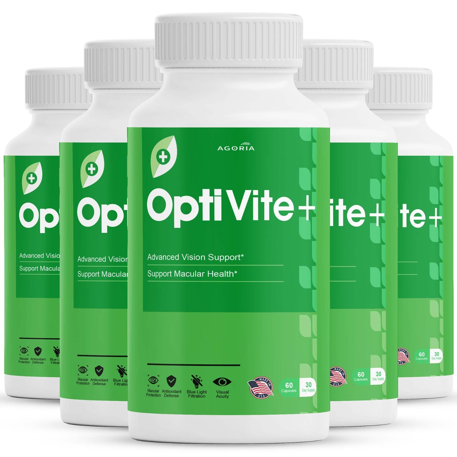 ( 5 Pack ) OptiVite, Opti Vite+ for Vision Support and Overall Health Capsules