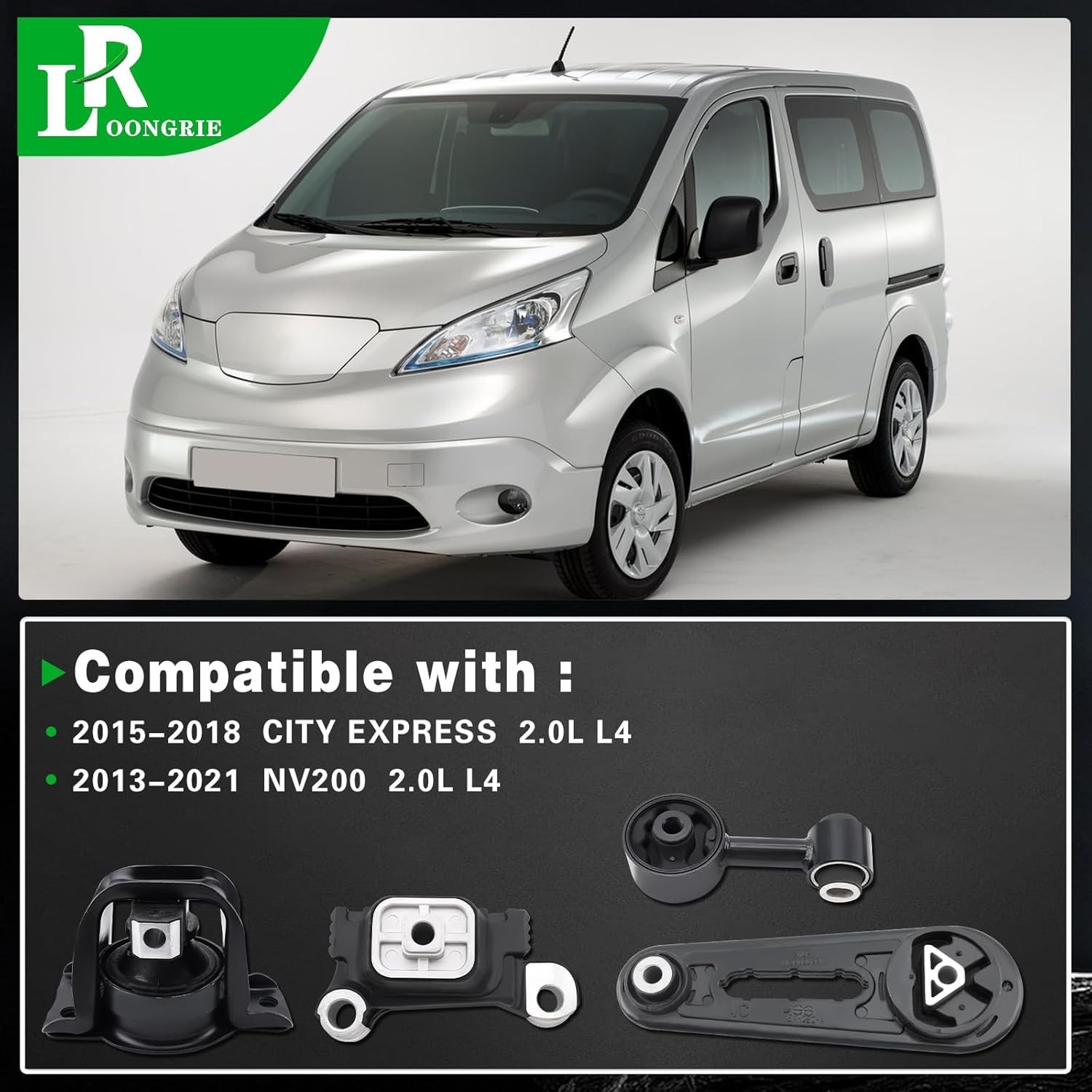 Engine Motor and Trans Mount Kit Compatible with NV200 2013-2021 & City Express