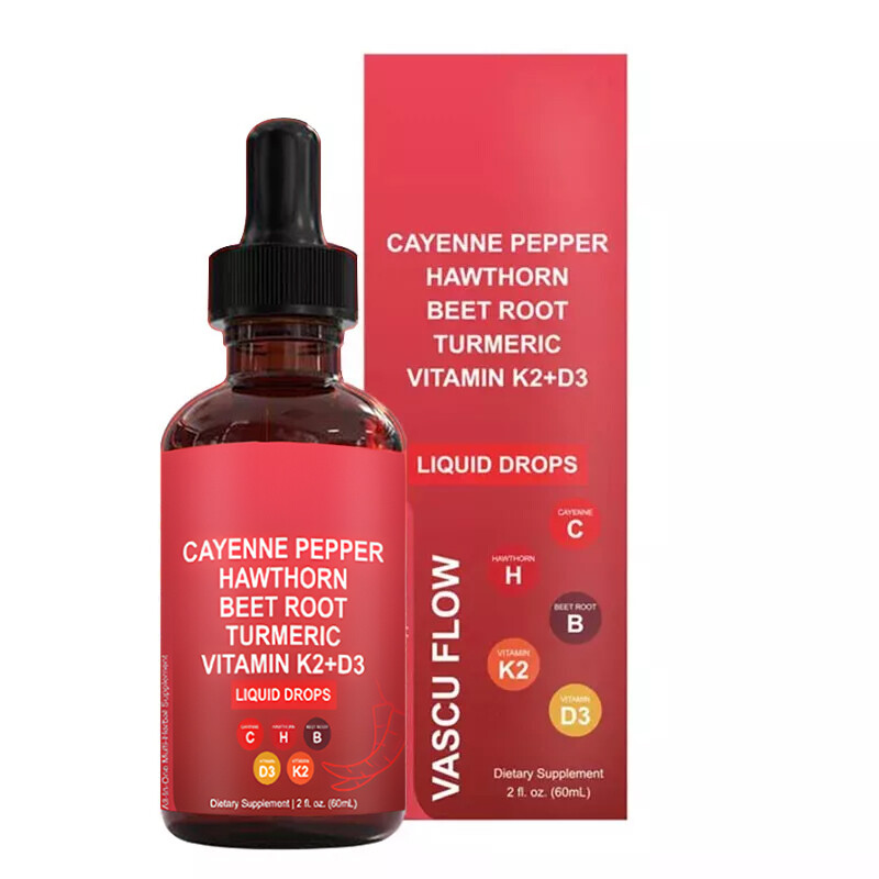 Cayenne Pepper Hawthorn Beet Root Turmeric Vitamin K2+D3 Drops 60ml