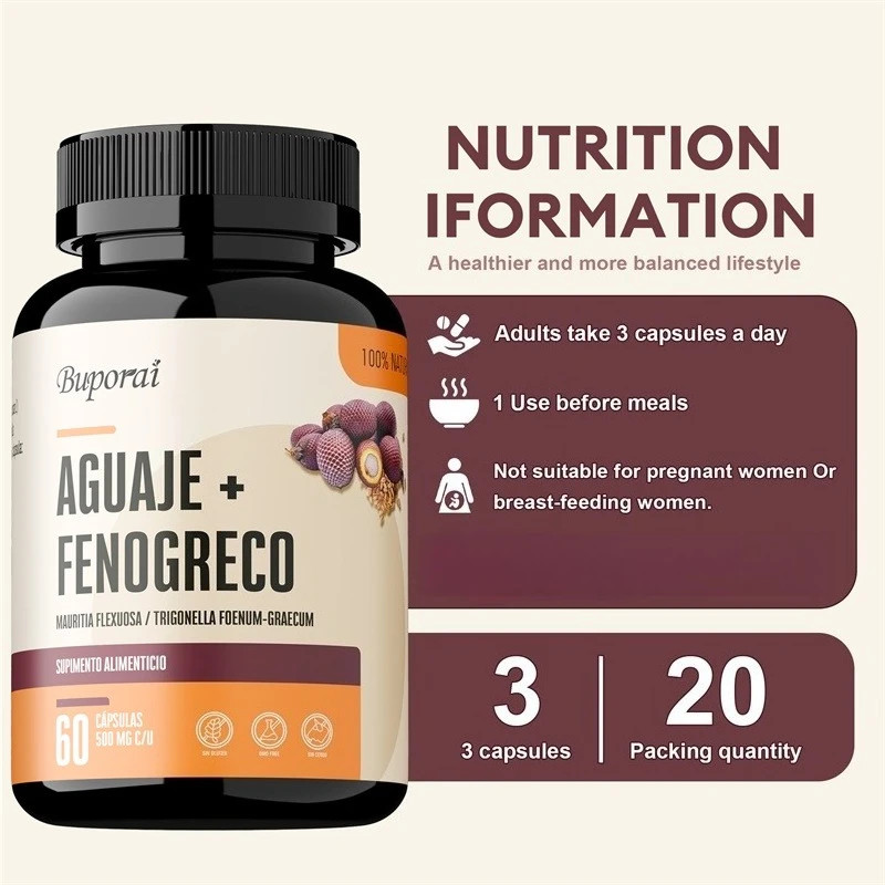 Aguah + Fenugreek 60pcs, Relieve Anxiety, Improve Mood, Balance Hormones, Energy
