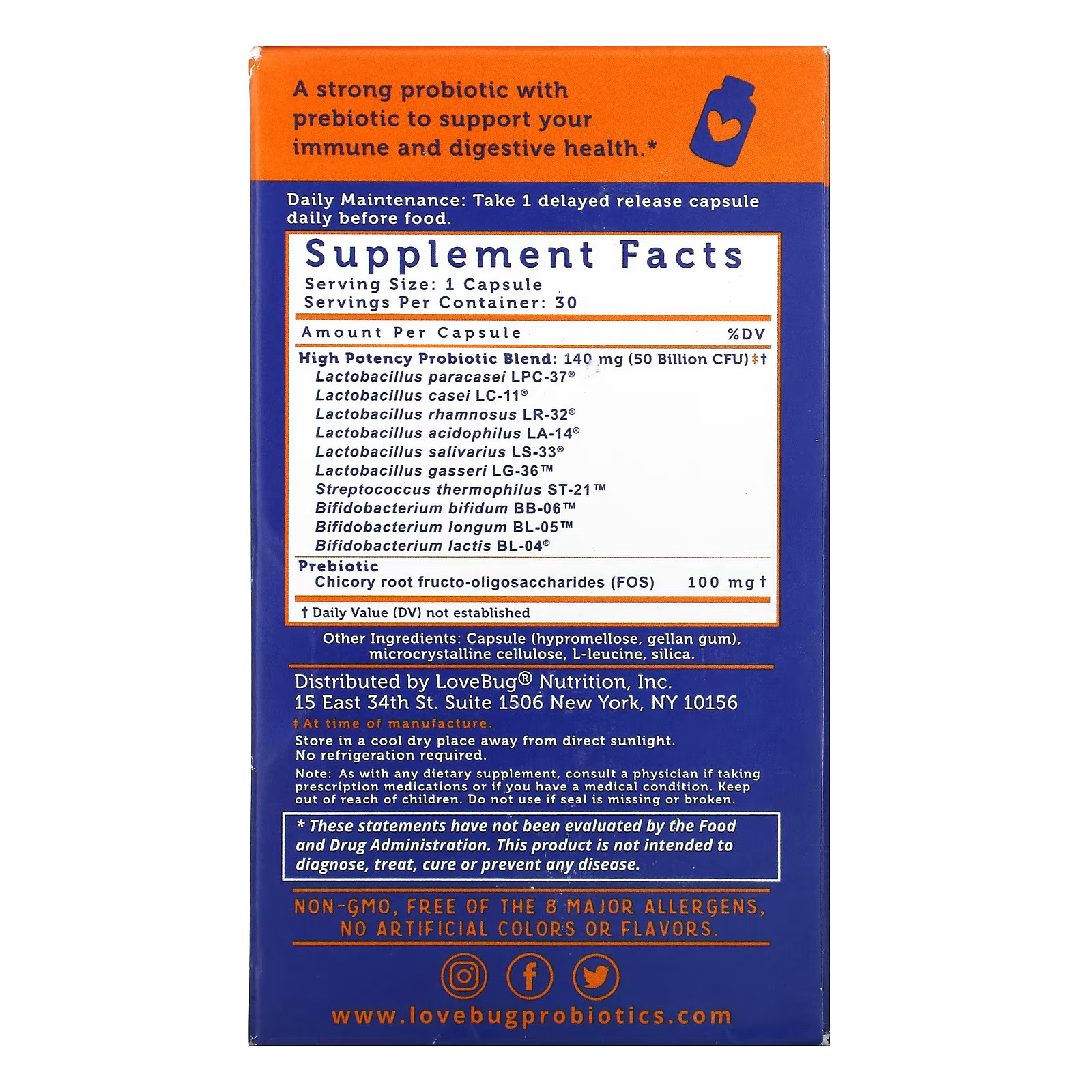 2 X LoveBug Probiotics, Advanced Strength Daily Probiotic, 50 Billio-worldwide