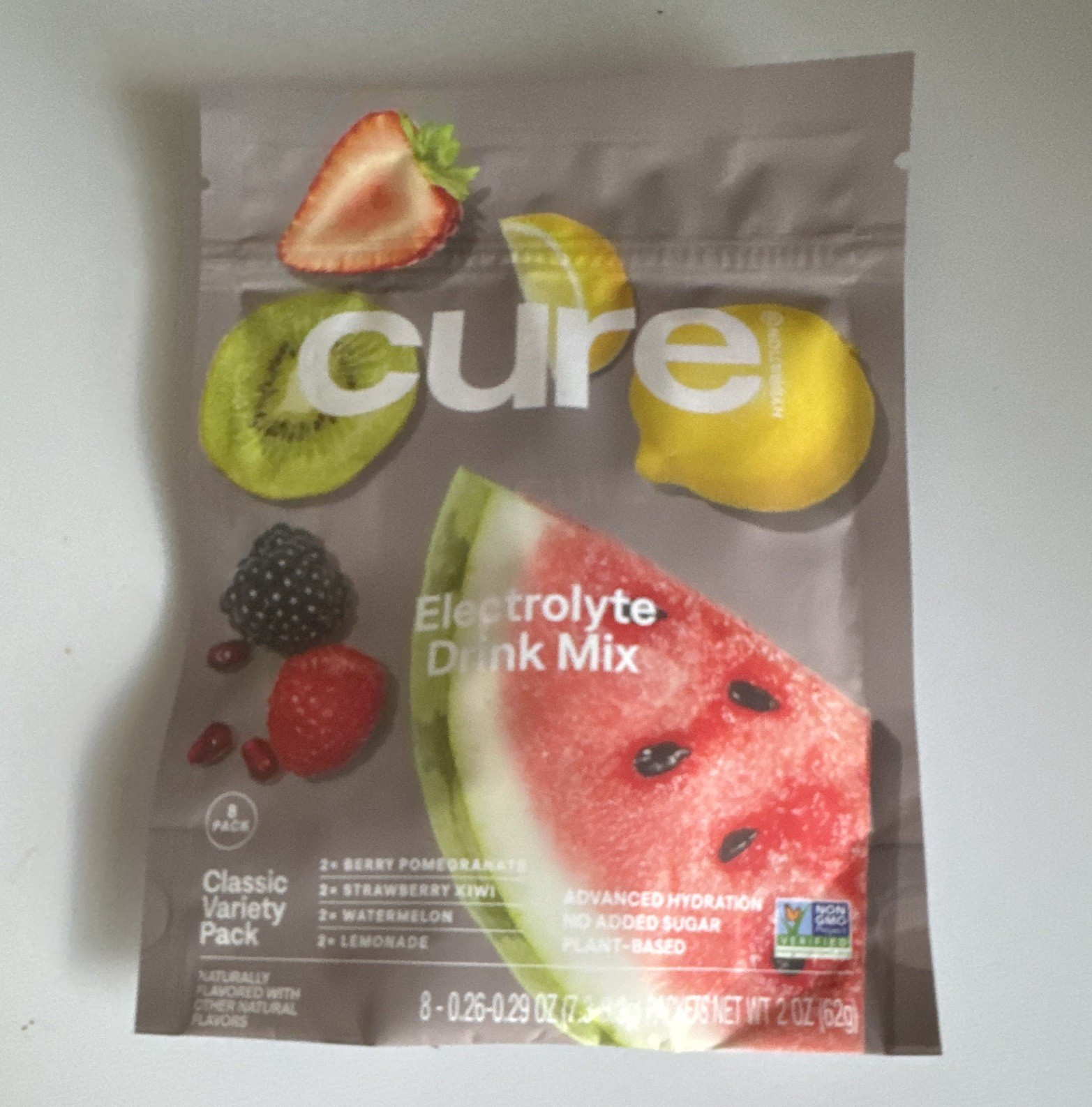Cure Hydration Electrolyte Drink Mix Classic Variety Pack 8 Packs 2 oz (62g)