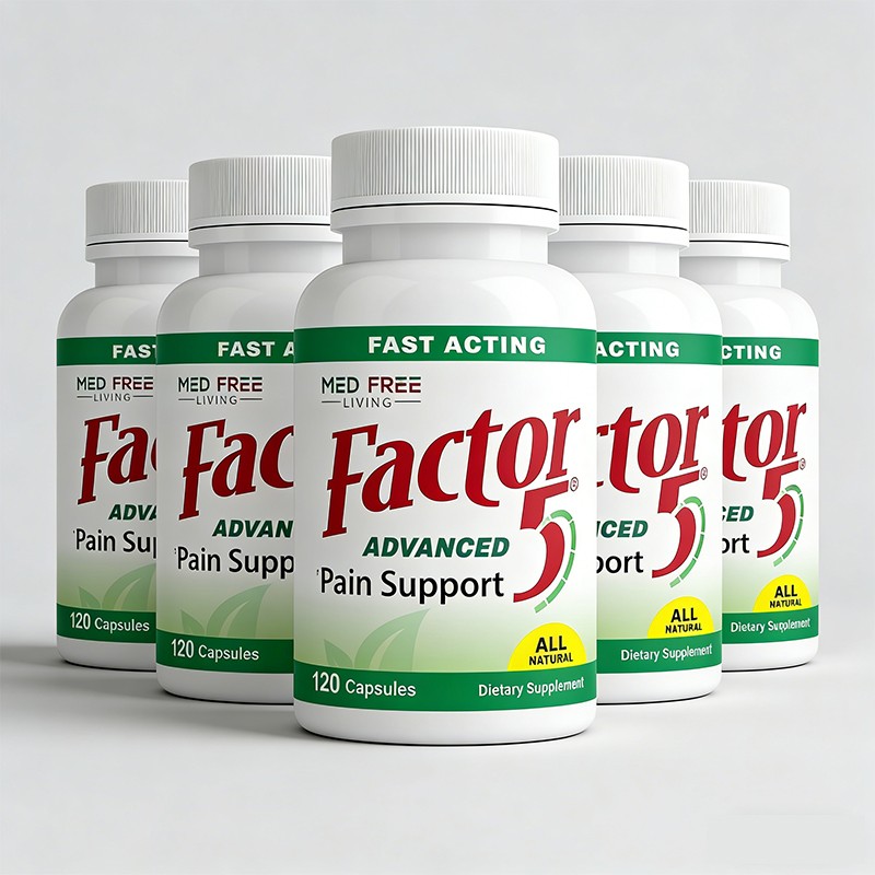 1-5pack Med Free of Living Factor 5 Organic Joint & Muscle Supports Complex 120
