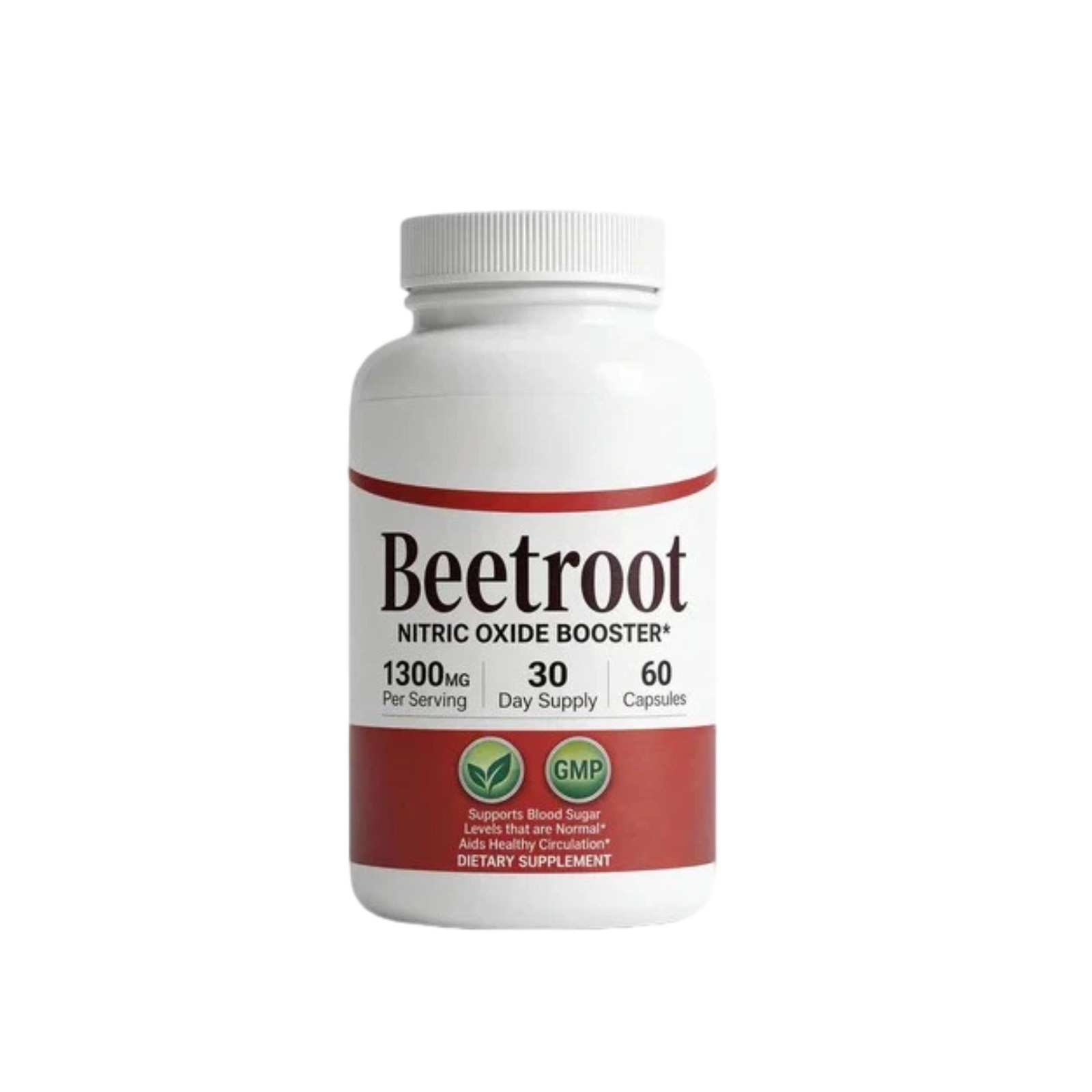 Beetroot 1300mg Non-GMO Gluten Complimentary Supplement 60 Capsules