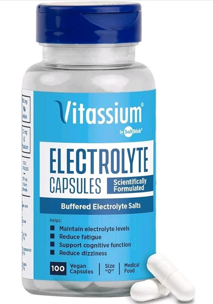 Vitassium Electrolyte Capsules POTS Dysautonomia High Sodium Salt Pills 100ct