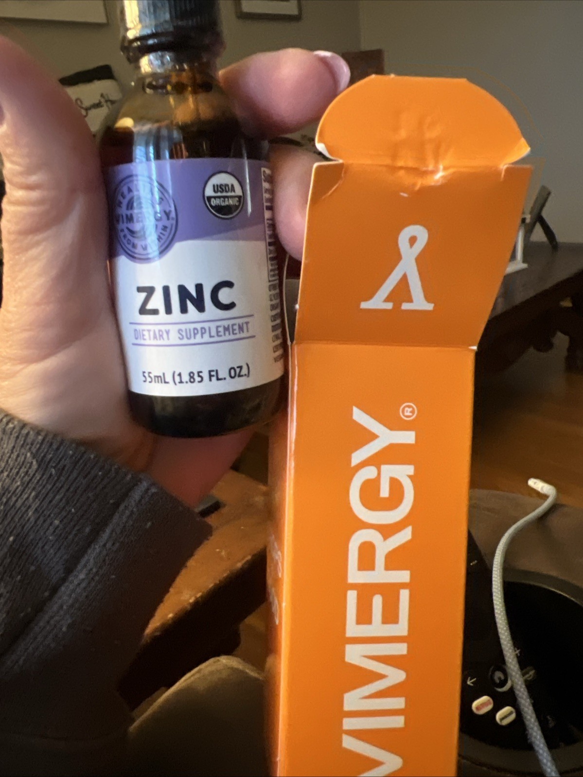 Vimergy Organic Liquid Zinc 27 Servings Travel Size Immune Support 55ml