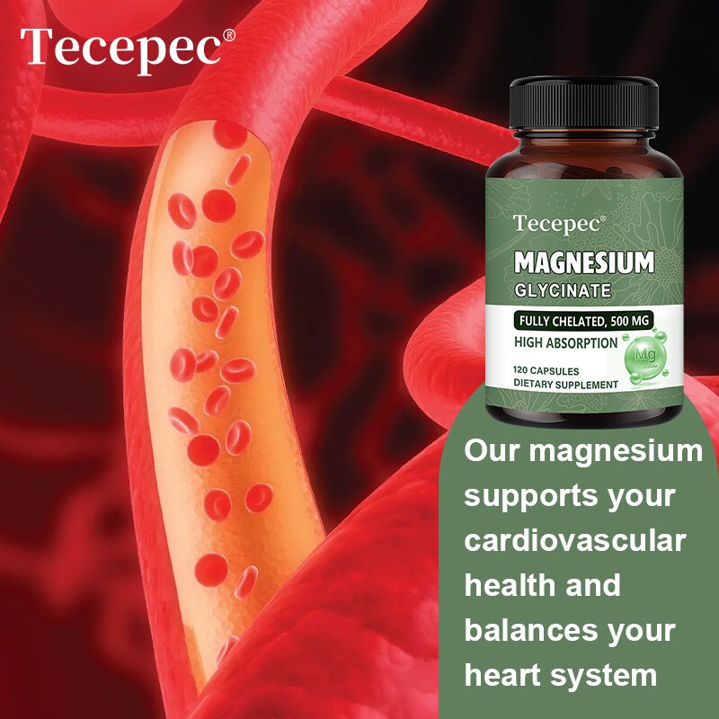 Magnesium Glycinate Supplement Support Bone Nervous System Health 120 Capsule
