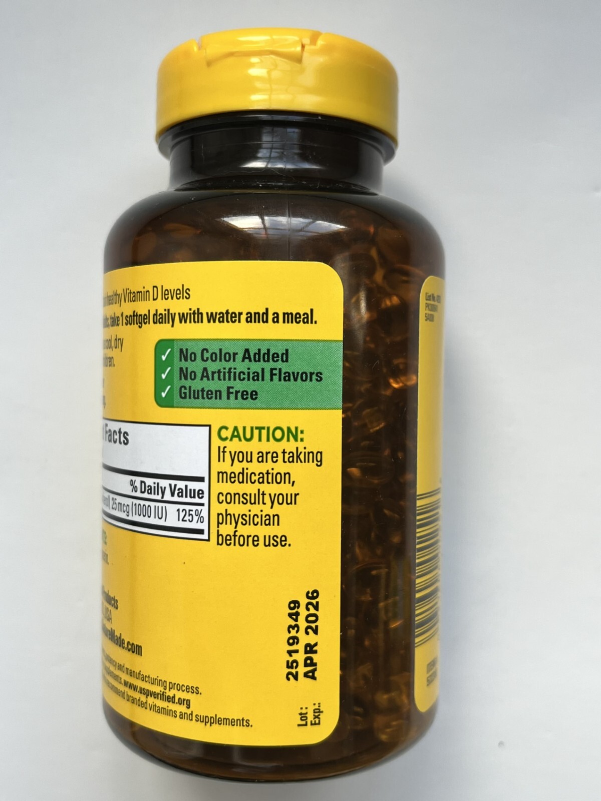 Nature Made Vitamin D3 25 mcg 650 Softgels Dietary Supplement EXP 04/2026