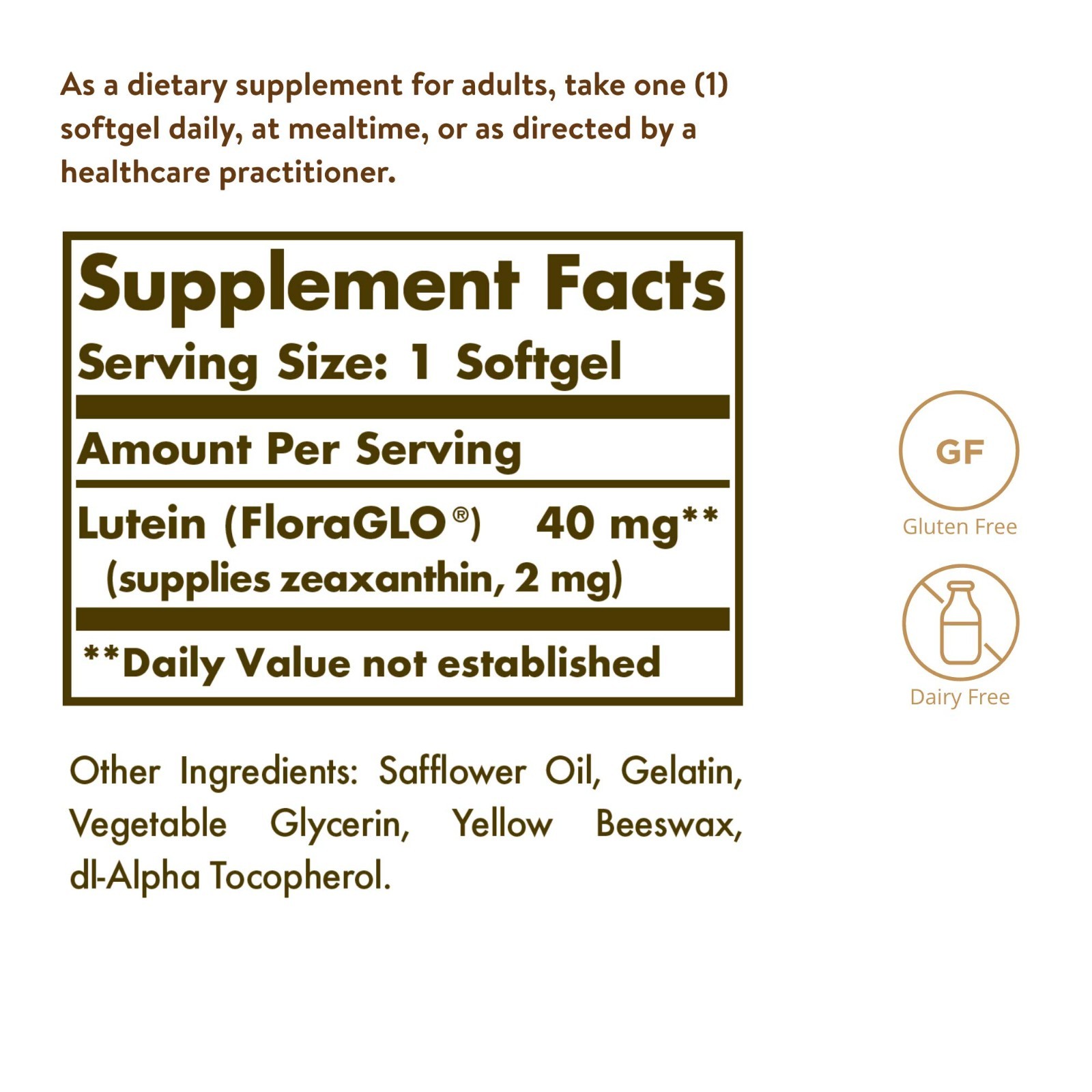 Lutein 40mg Softgels – Supports Eye Health, Filters Blue Light, Gluten & Dairy F