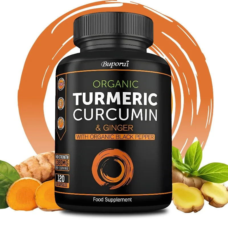 Organic Turmeric 120pcs, Supports Joint and Bone Health,Promote Digestive Health